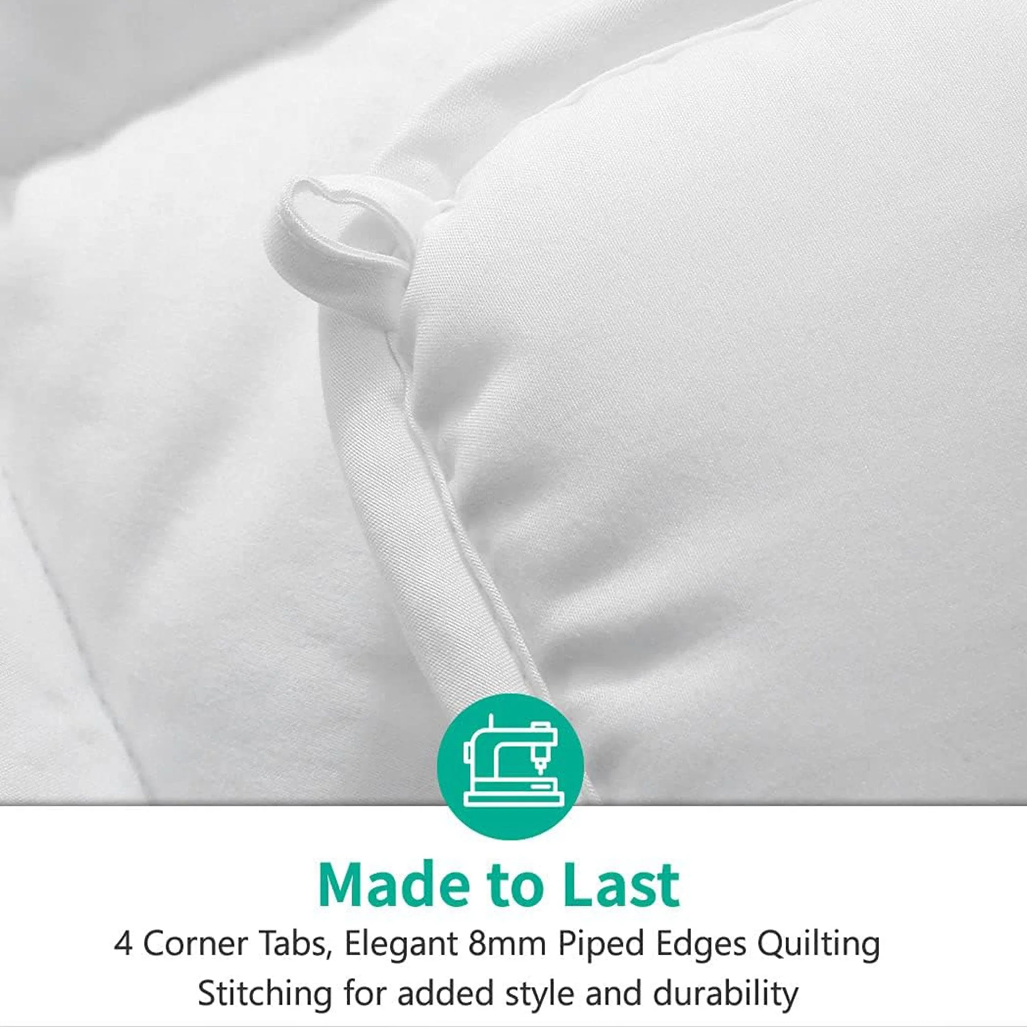 APSMILE Reversible Full/Queen Ultra Soft Microfiber All White Bed Comforter - Image 3