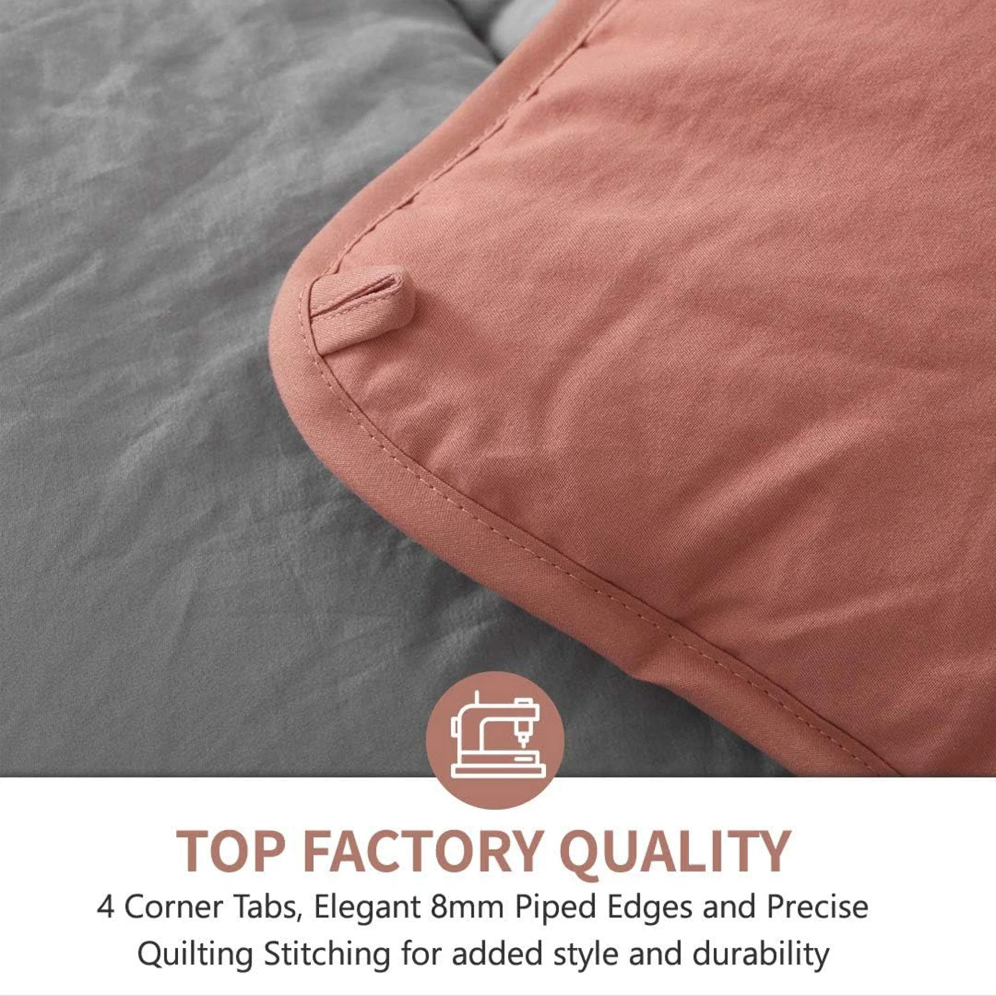 APSMILE Reversible King UltraSoft Fluffy Microfiber Bed Comforter, Rose Red/Grey - Image 3
