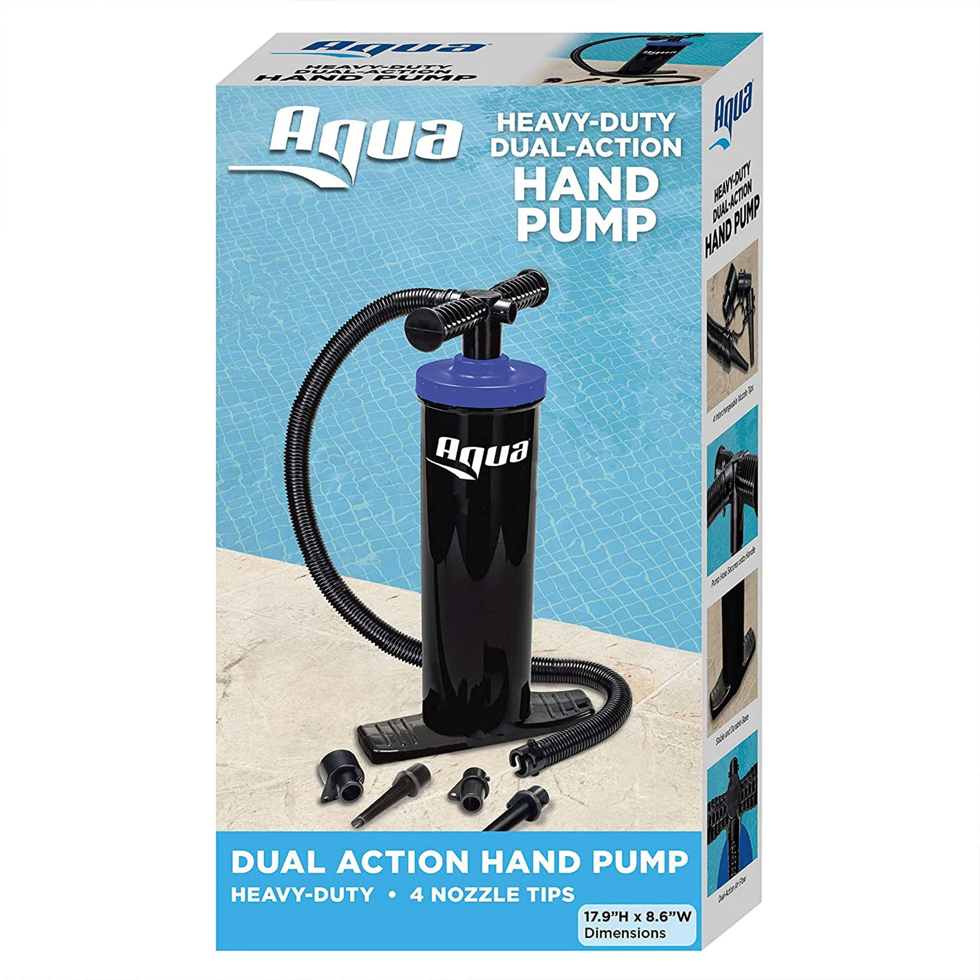 Aqua Key West Cushioned Comfort Lounge Pool Float and Dual Action Hand Pump - Image 4