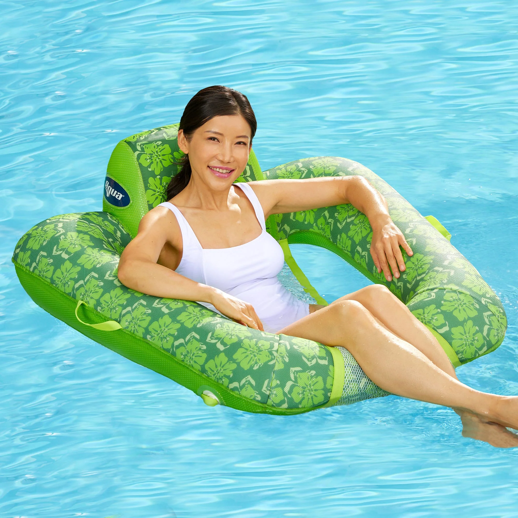 Aqua Leisure Zero Gravity Inflatable Swimming Pool Lounge Chair Float, Green, 2 - Image 2