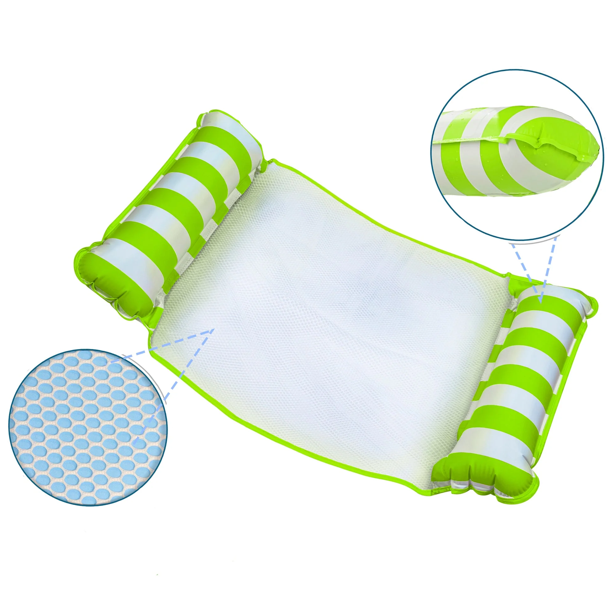 Aqua Monterey Water Inflatable 4-in-1 Pool Hammock Lounger, Lime Green (3 Pack) - Image 7