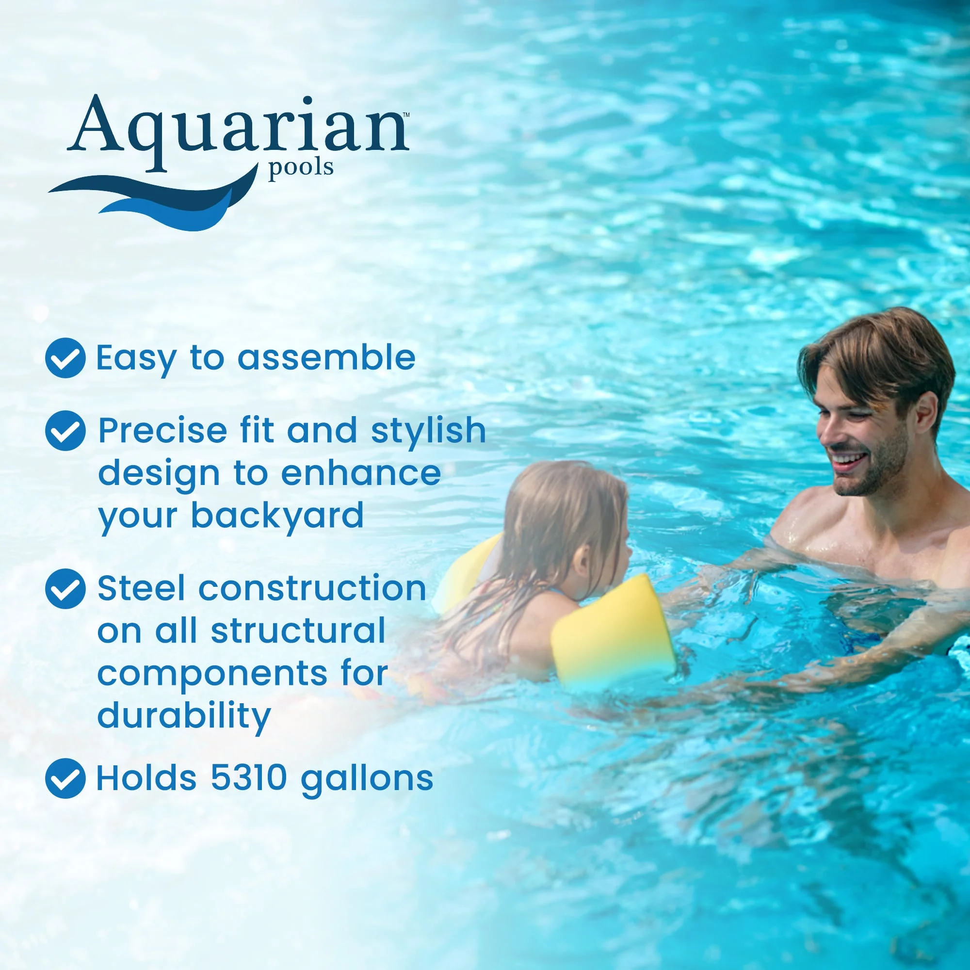 Aquarian Phoenix Series 15 Foot x 52 Inch Steel Frame Above Ground Swimming Pool - Image 3