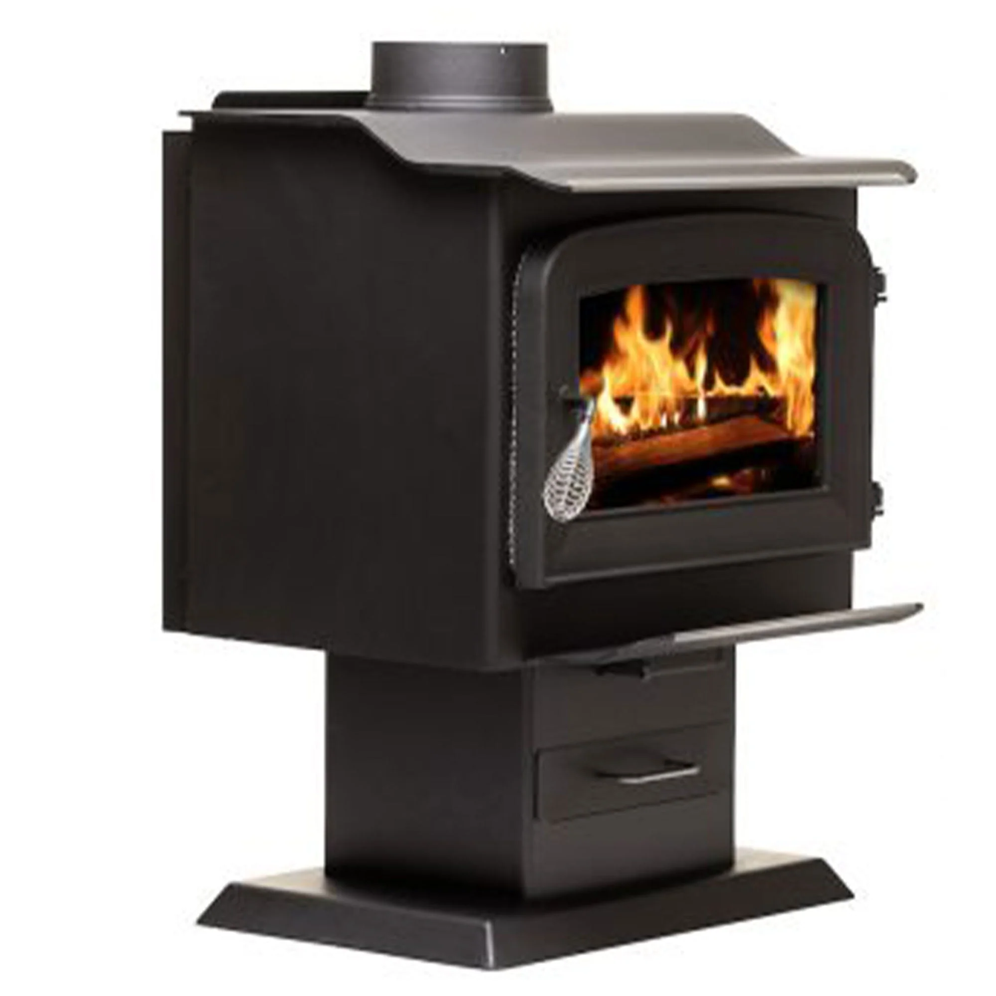Ashley Hearth Products 1,200 Square Feet 68,000 BTUs Pedestal Wood Stove, Black - Image 2