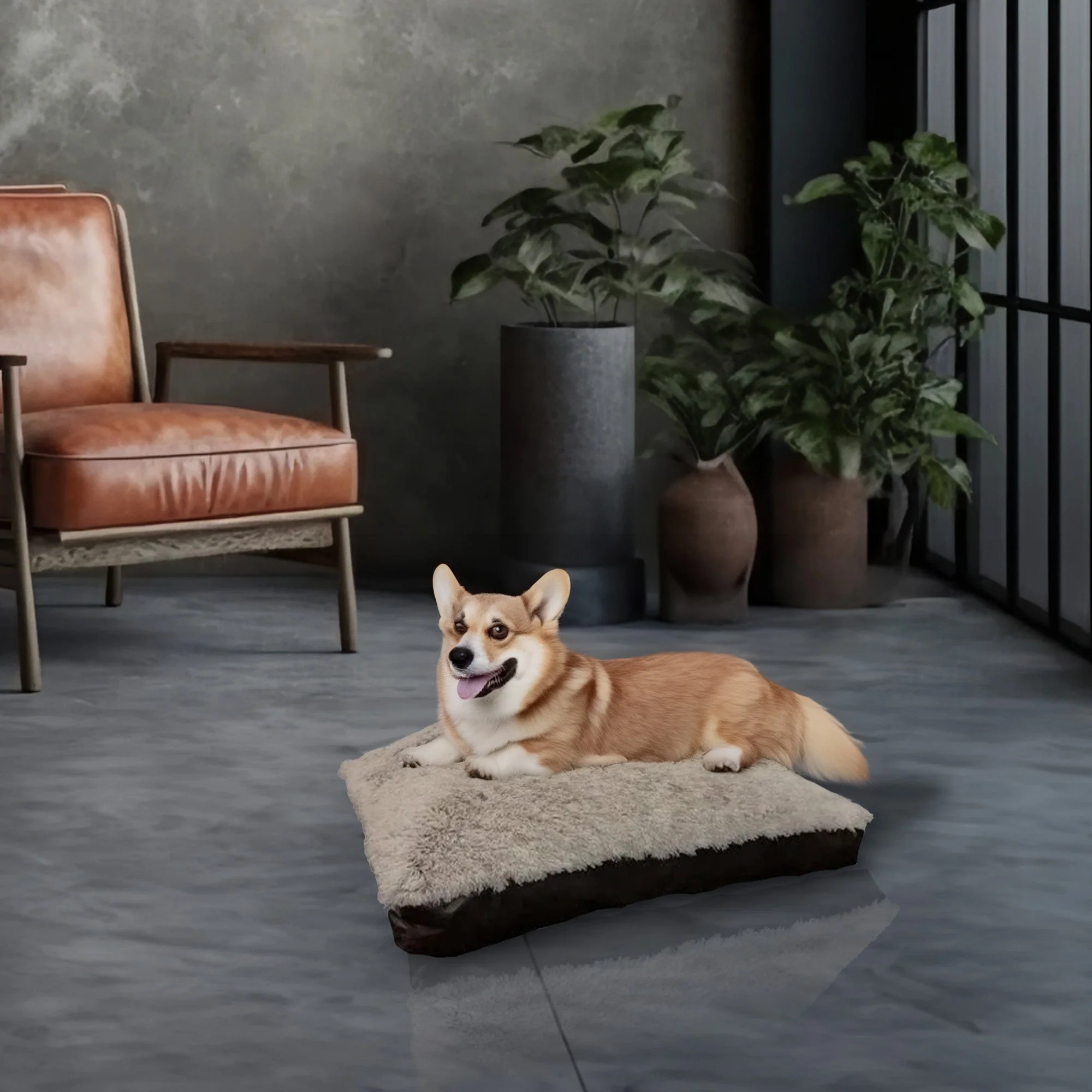 Aspen Pet 36 x 27" Faux Leather Gusset Pillow Pet Bed with Removeable Cover - Image 6