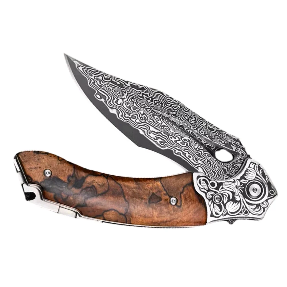 Atlas Gentleman's Pocket Knife with Exotic Desert Ironwood Handle and Sheath - Image 3