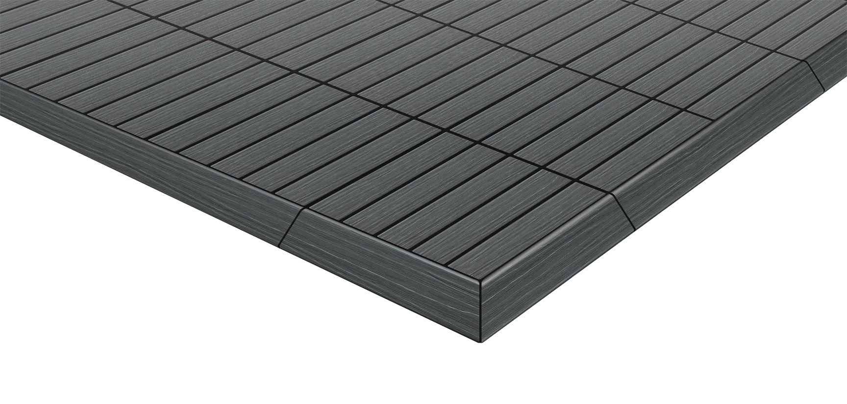 AURA 24 x 3 Inch Polymer Interlocking Deck Trim Transition Piece, Gray (4 Pack) - Image 3