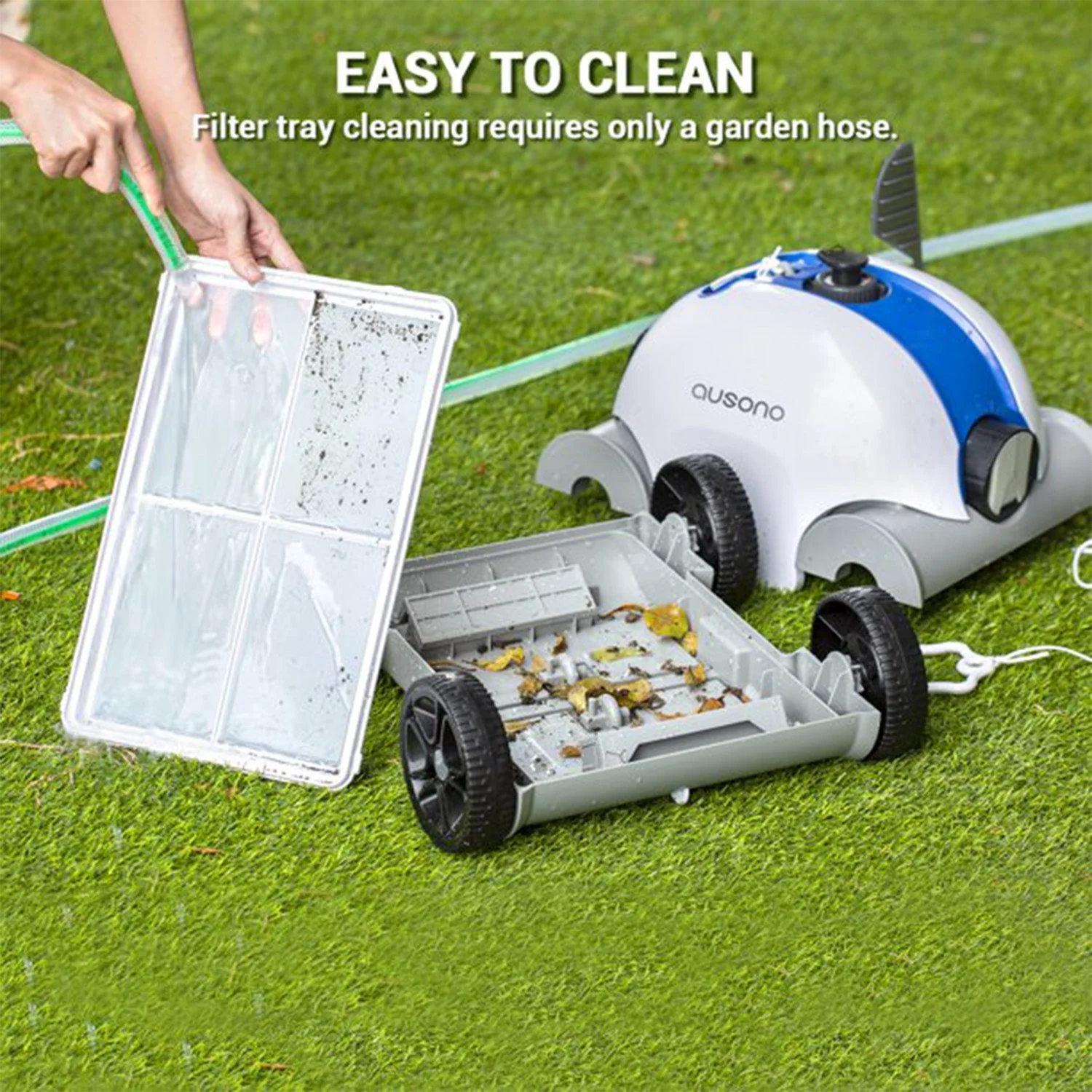 Ausono Cordless Automatic Robotic In Ground & Above Ground Swimming Pool Cleaner - Image 8