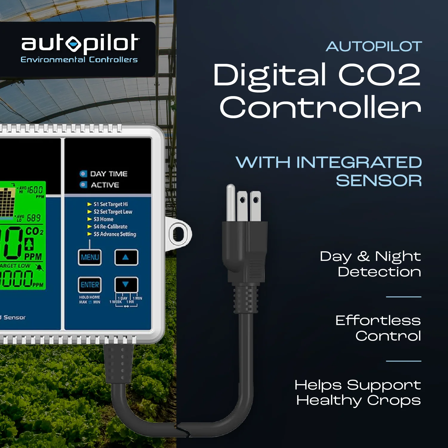Autopilot Digital CO2 Level Controller with Integrated Sensor and Power Cord - Image 2