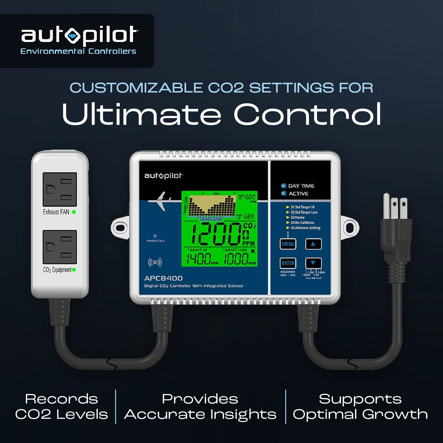 Autopilot Digital CO2 Level Controller with Integrated Sensor and Power Cord - Image 5