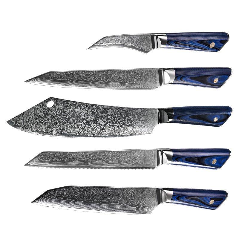 Azure VG10 Damascus Chef Knife Set with G10 Handle & Sheath - Image 4