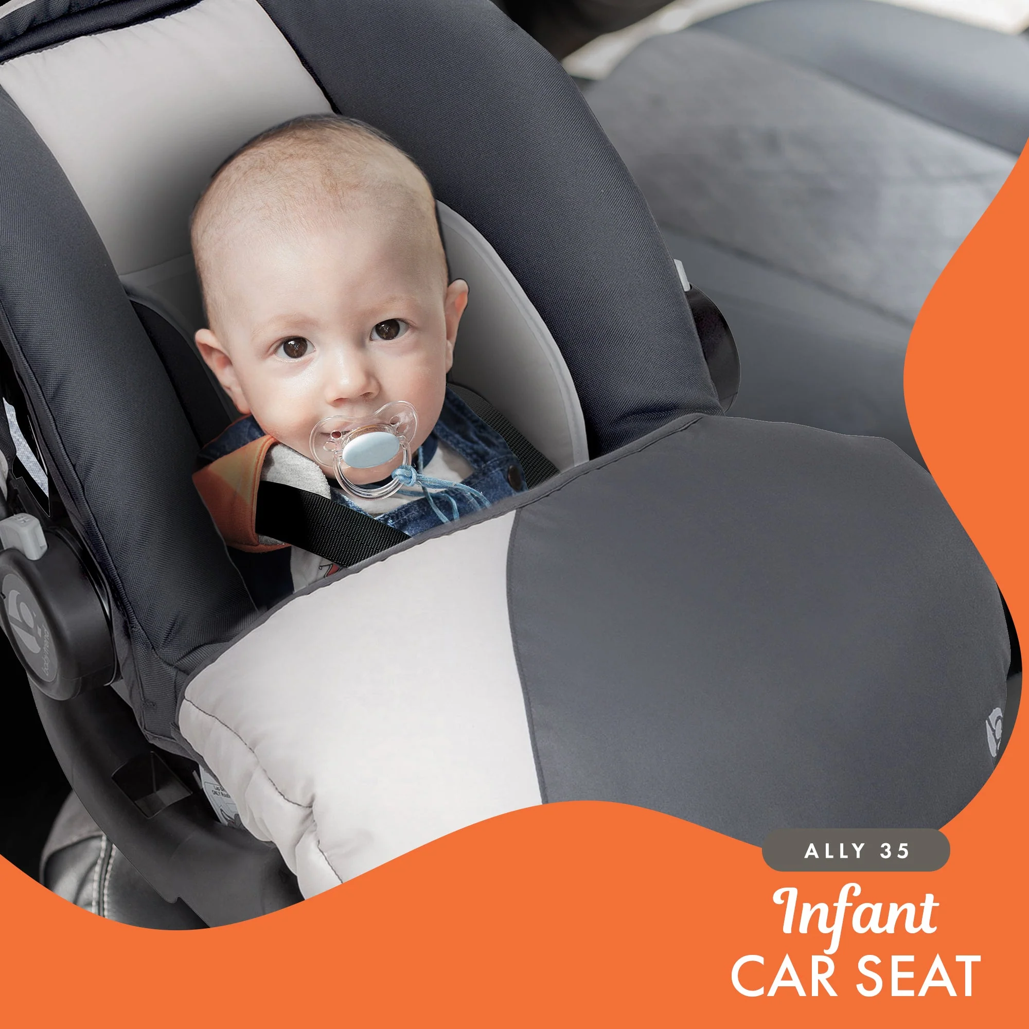 Baby Trend Ally Adjustable 35 Pound Infant Baby Car Seat w/ Base, Gray (2 Pack) - Image 4