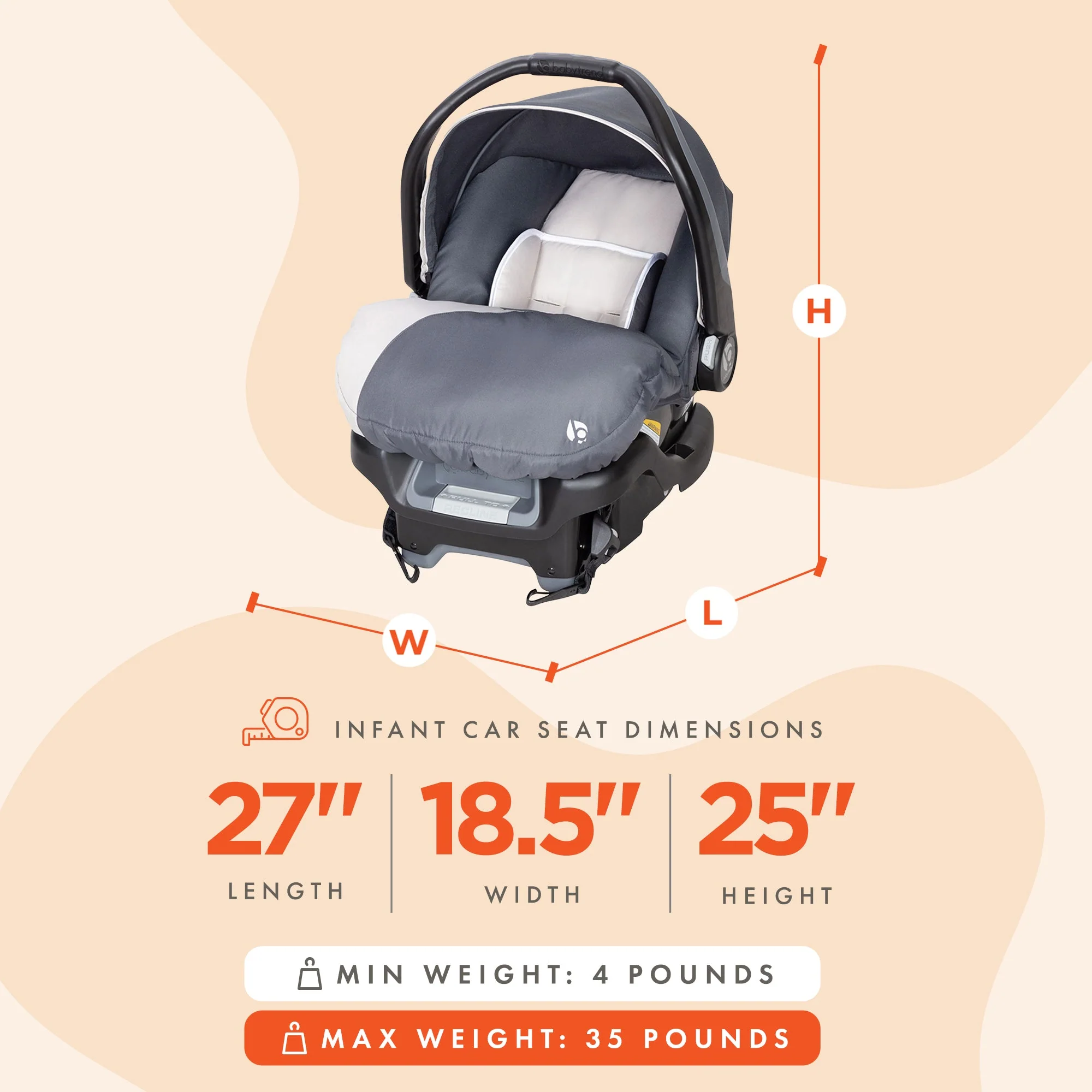 Baby Trend Ally Newborn Baby Infant Car Seat Travel System w/Cover,Gray Magnolia - Image 2