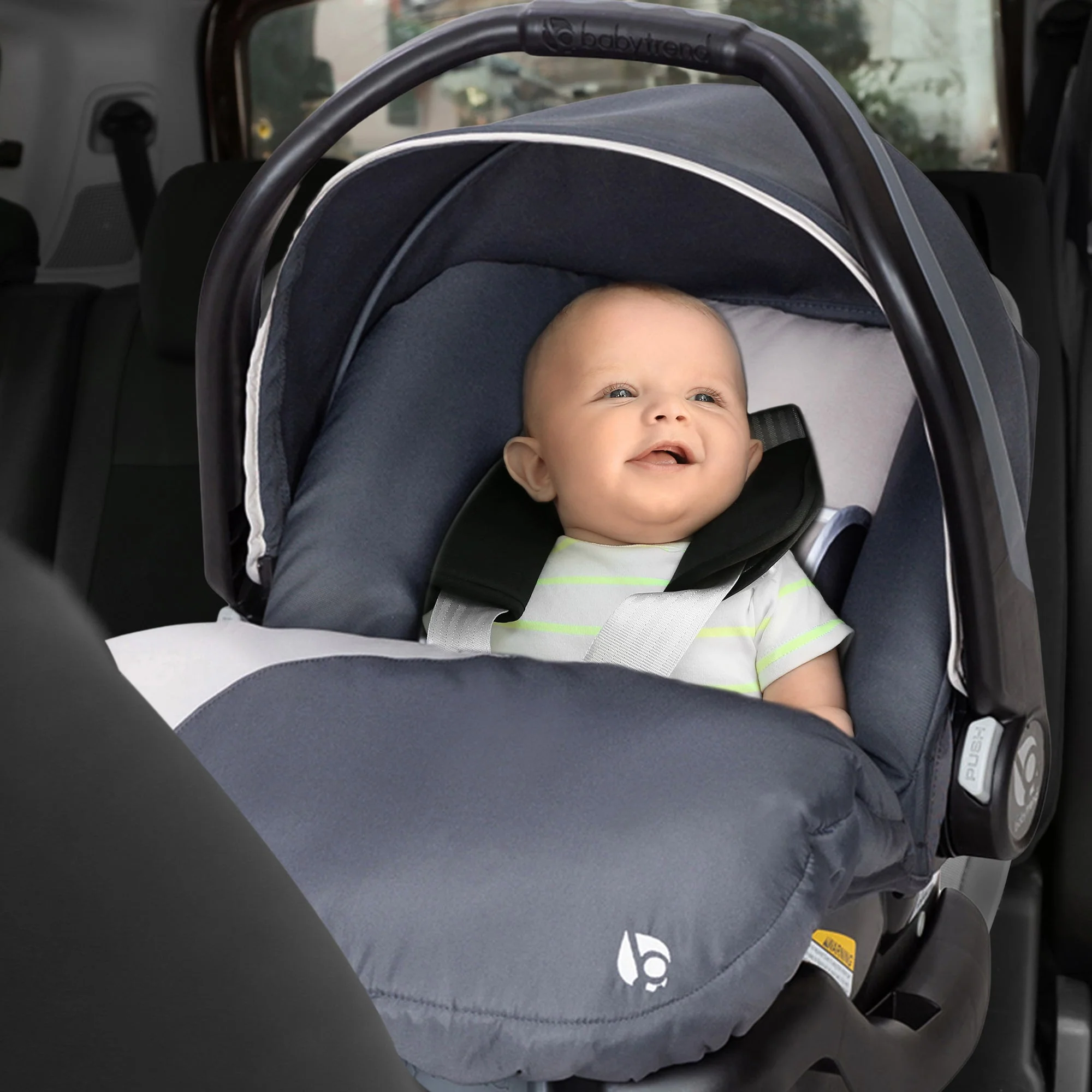 Baby Trend Ally Newborn Baby Infant Car Seat Travel System w/Cover,Gray Magnolia - Image 4