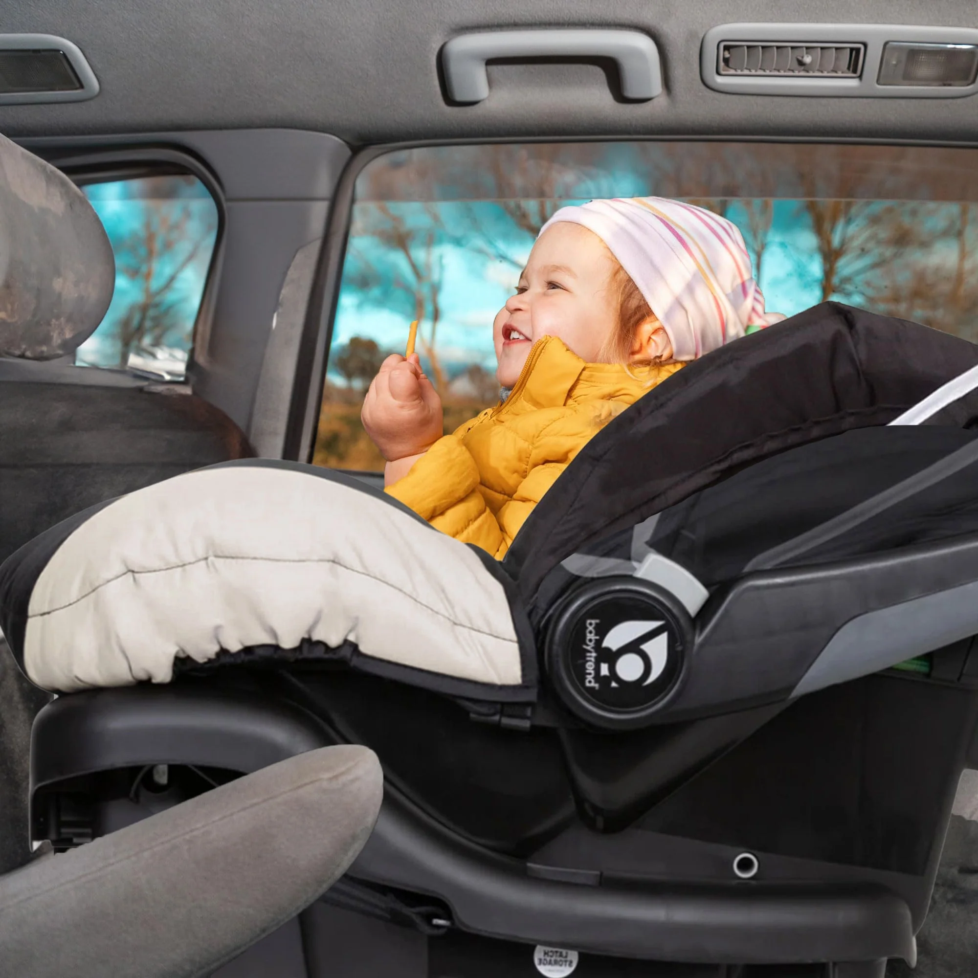 Baby Trend Ally Newborn Baby Infant Car Seat Travel System with Cover, Khaki - Image 4