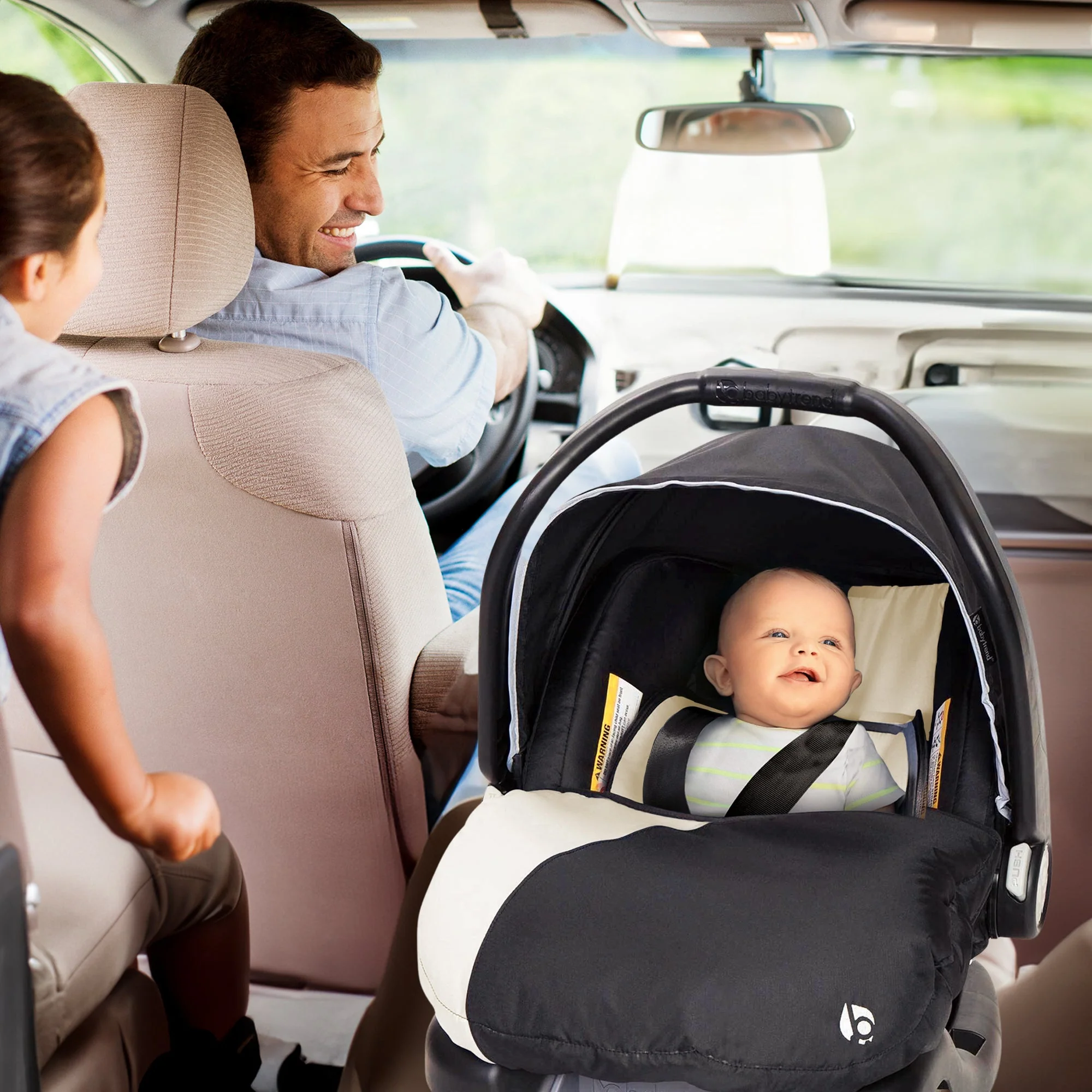 Baby Trend Ally Newborn Baby Infant Car Seat Travel System with Cover, Khaki - Image 5