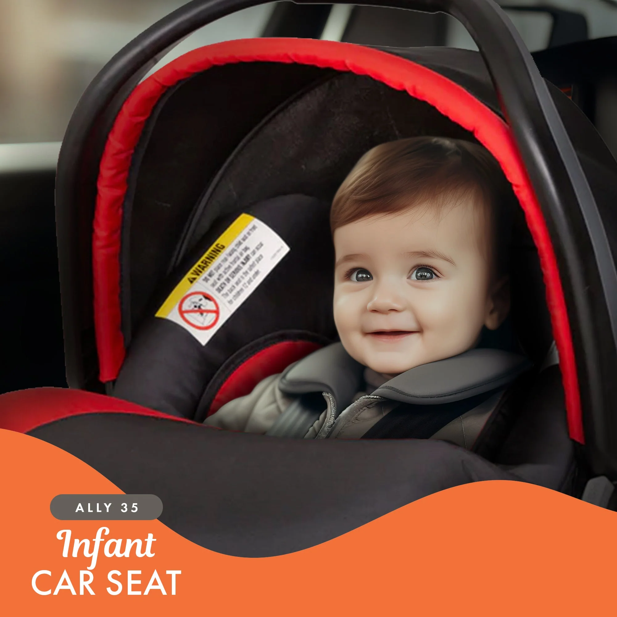 Baby Trend Ally Newborn Baby Infant Car Seat Travel System with Cover, Mars Red - Image 4