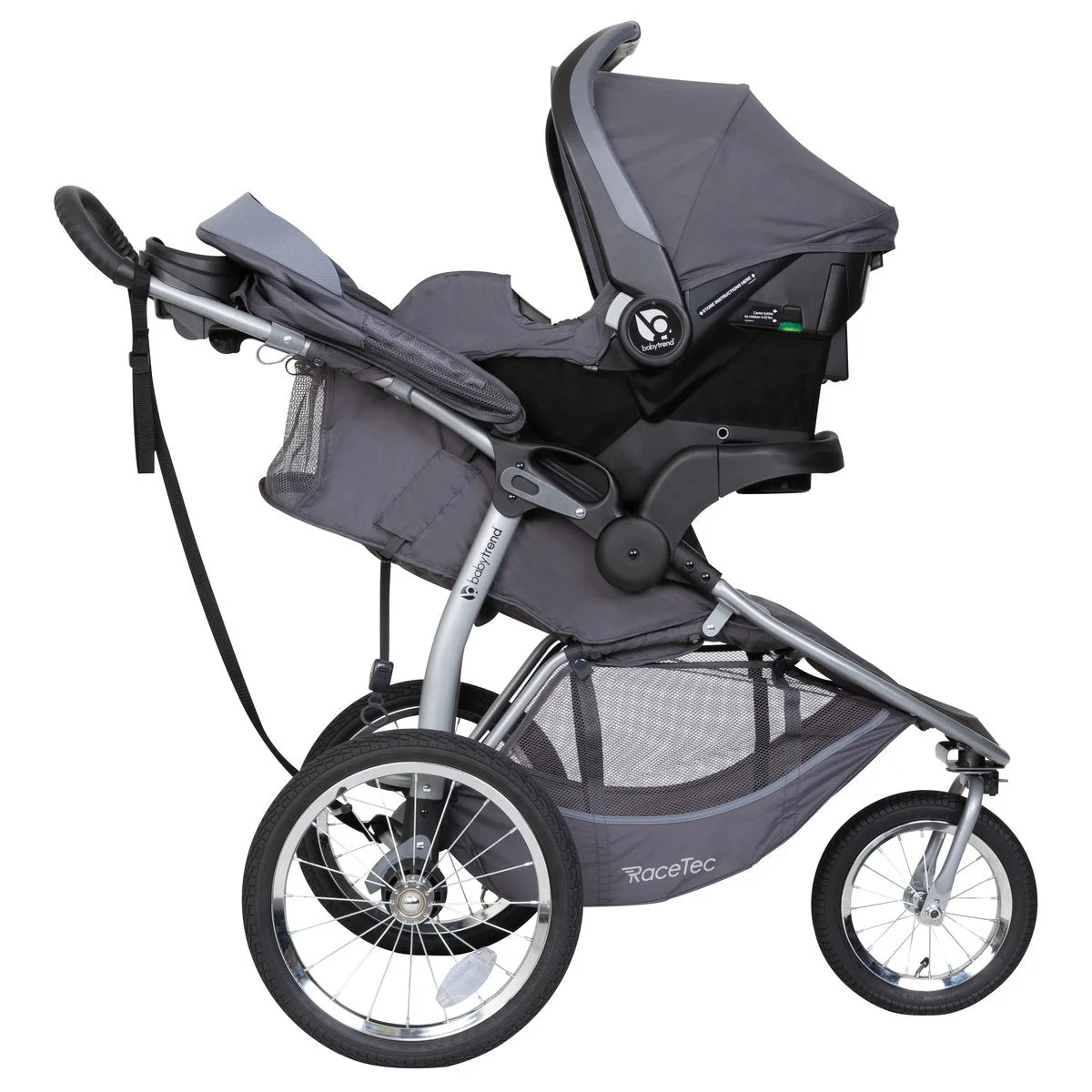 Baby Trend Expedition Race Tec Infant Baby Jogger Stroller Travel System, Gray - Image 3