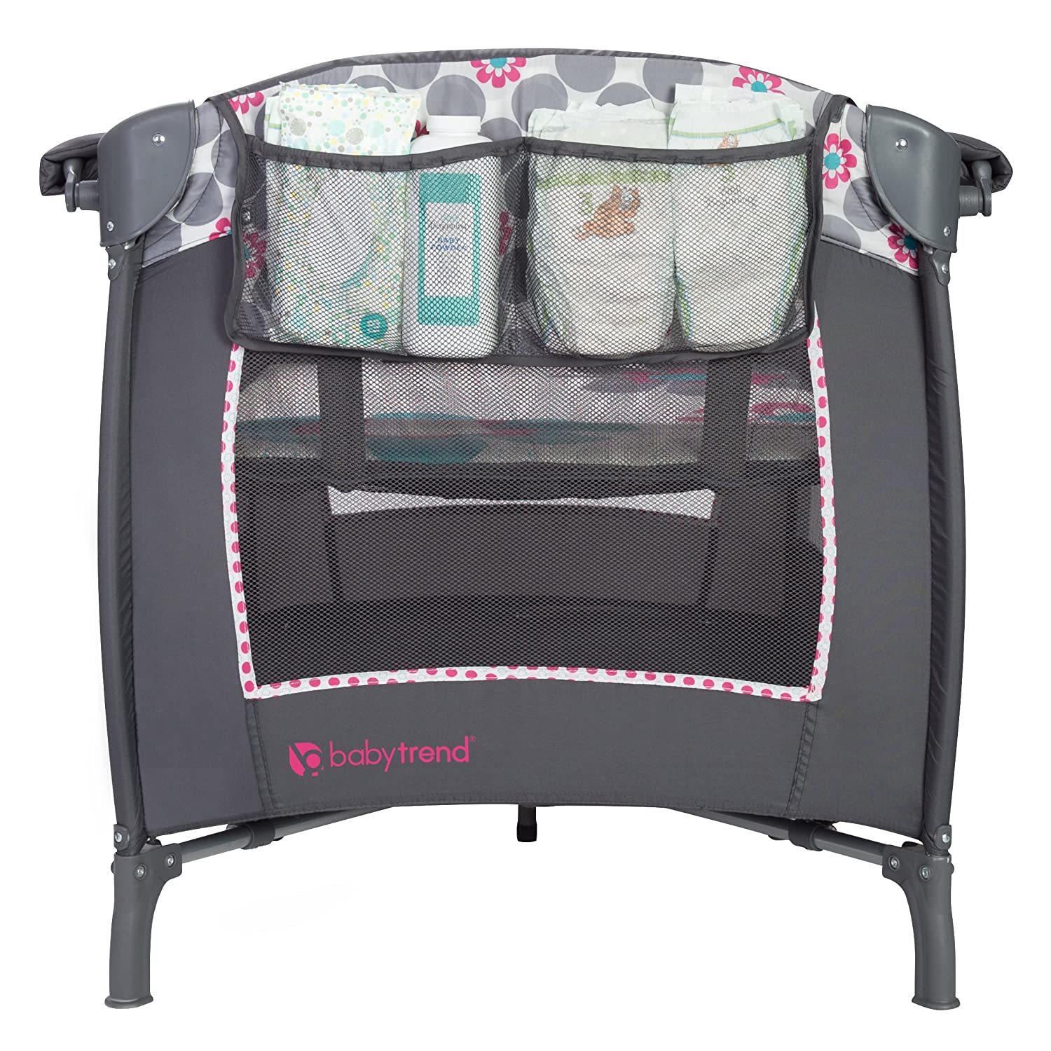 Baby Trend Lil Snooze Deluxe 2 Nursery Center with Changing Table, Daisy Dots - Image 3