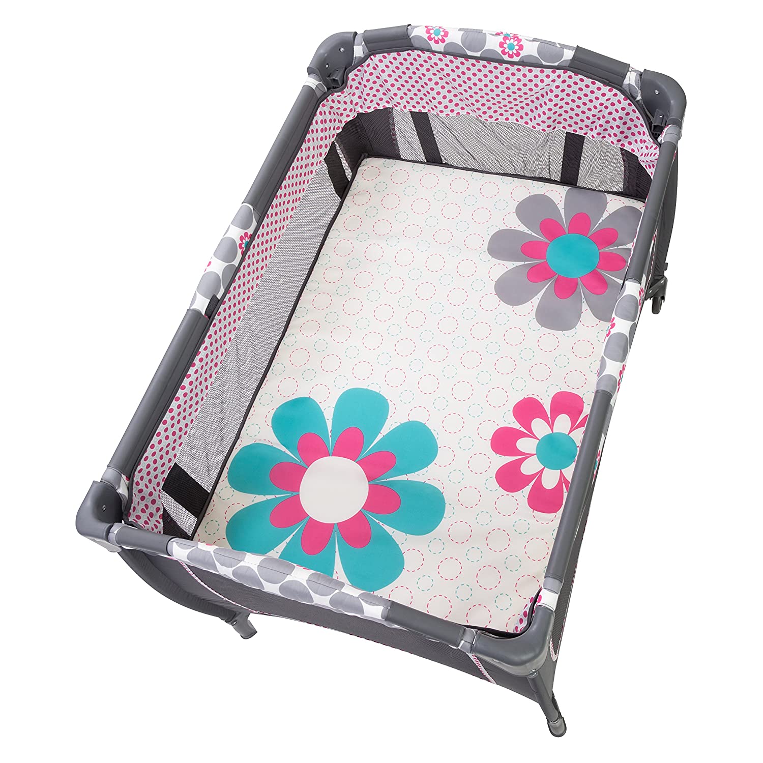 Baby Trend Lil Snooze Deluxe 2 Nursery Center with Changing Table, Daisy Dots - Image 5