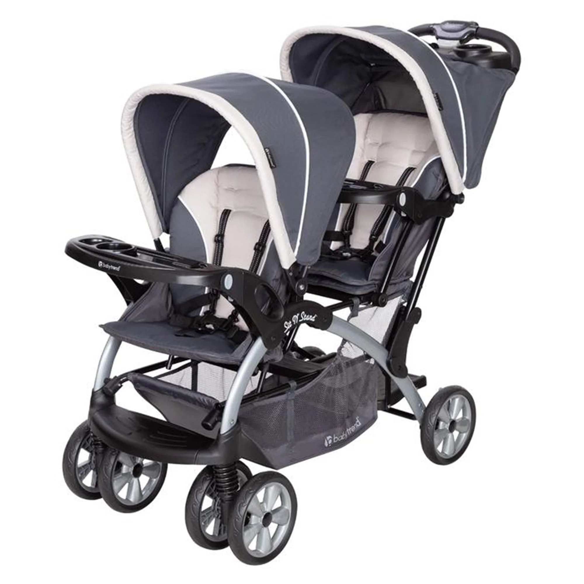 Baby Trend Sit N Stand Baby Double Stroller & 2 Infant Car Seat Combo, Magnolia - Image 8