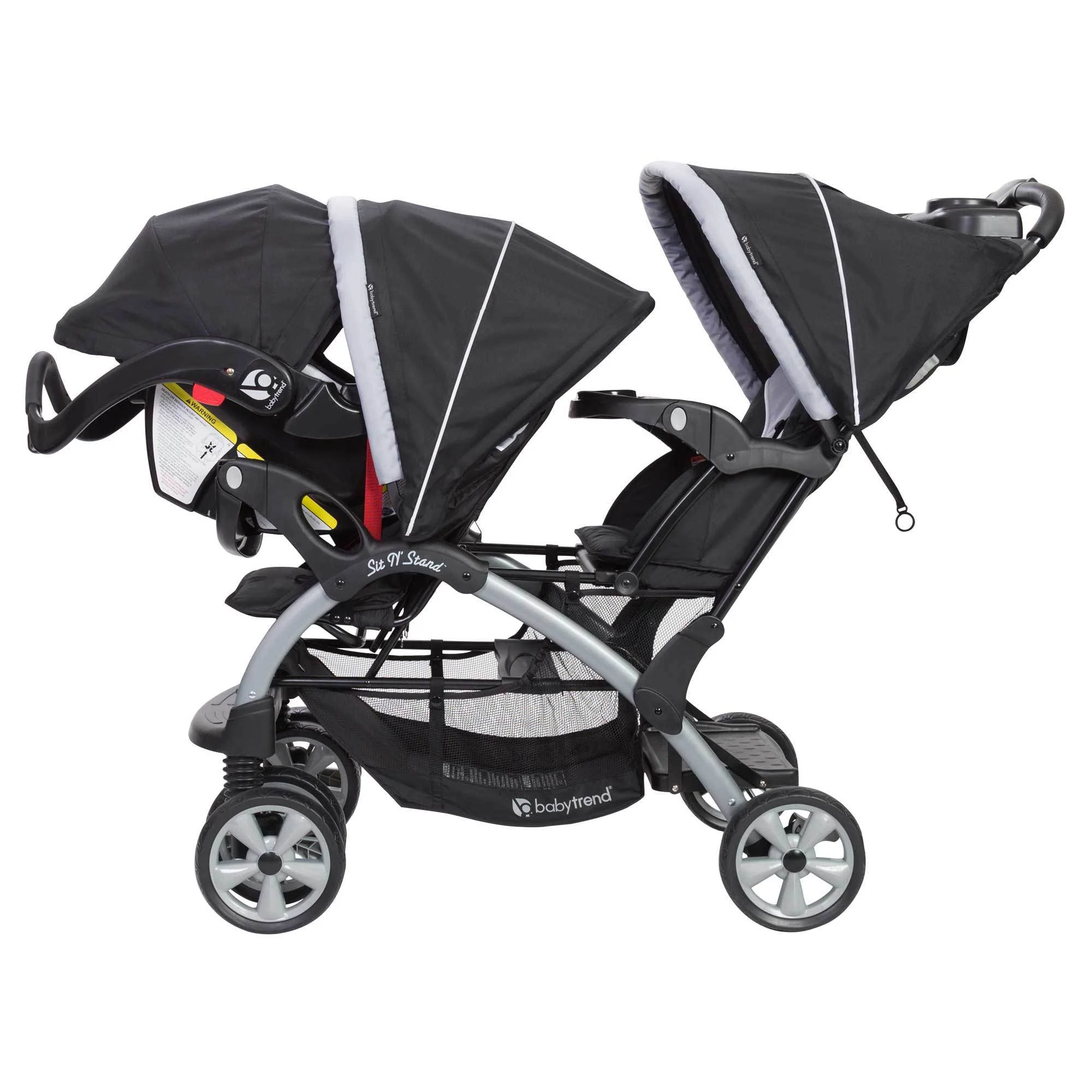 Baby Trend Sit N Stand Travel Double Baby Stroller and Car Seat Combo, Stormy - Image 8