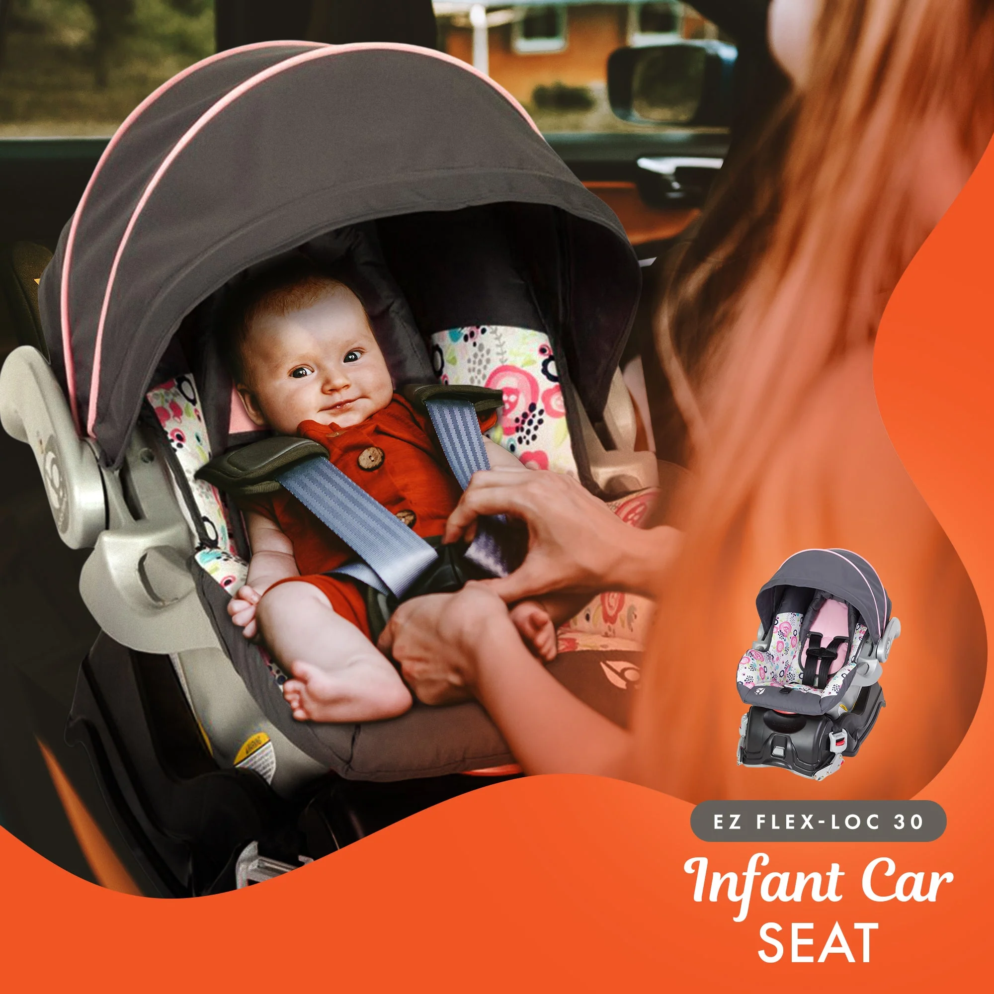 Baby Trend Skyview Lightweight Infant Car Seat Stroller Travel System, Pink - Image 7