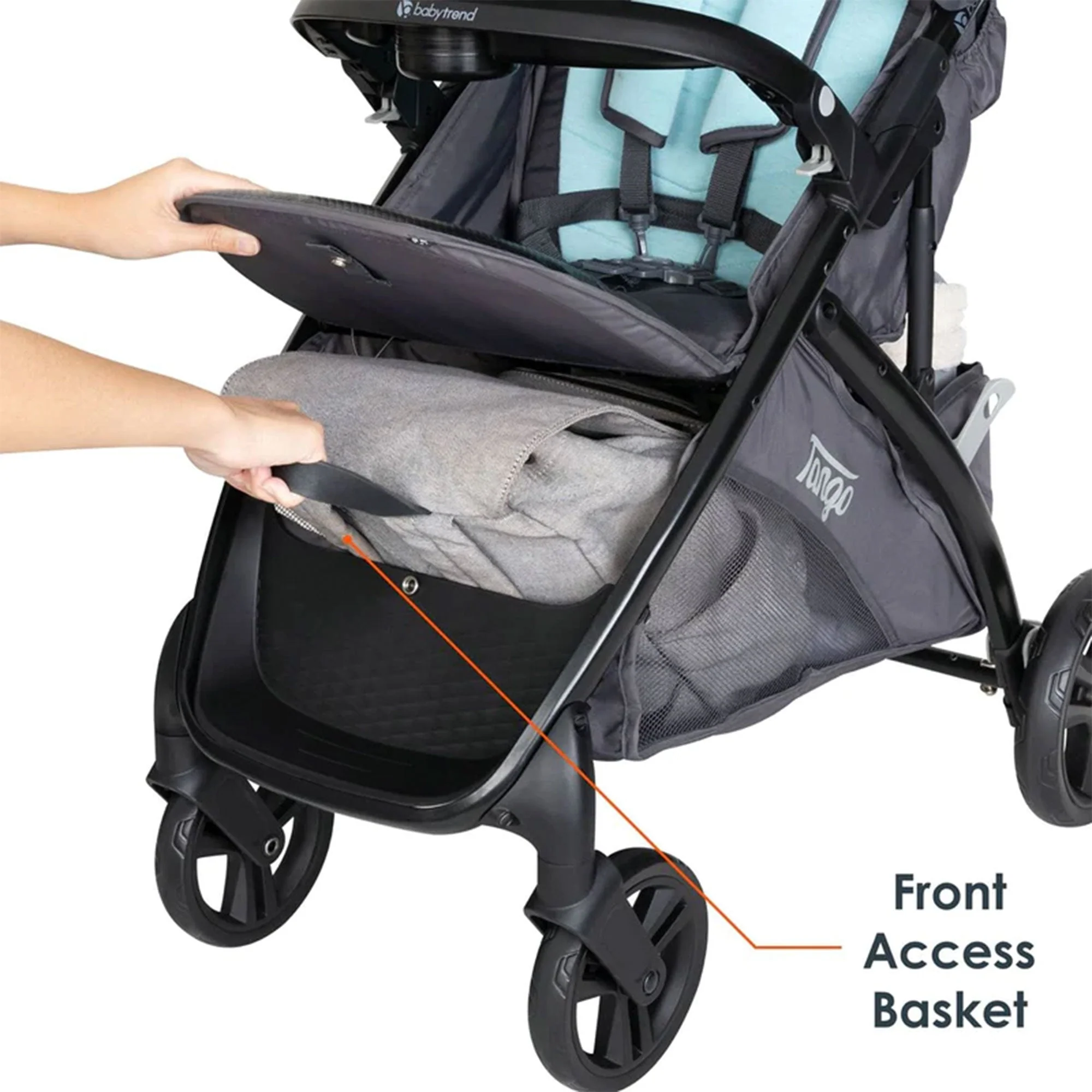 Baby Trend Tango Lightweight Foldable Stroller with Dual Suspension, Blue Mist - Image 9