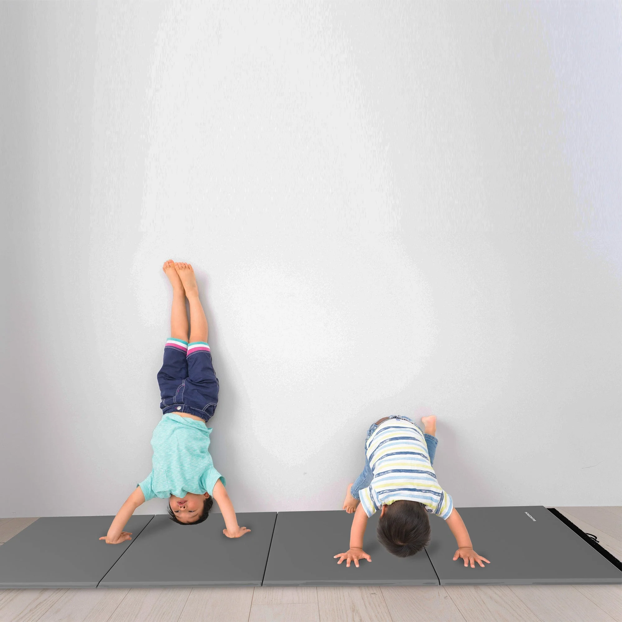BalanceFrom Fitness 120 x 48 Inch Exercise Mat & Adjustable Gymnastics Bar, Gray - Image 8