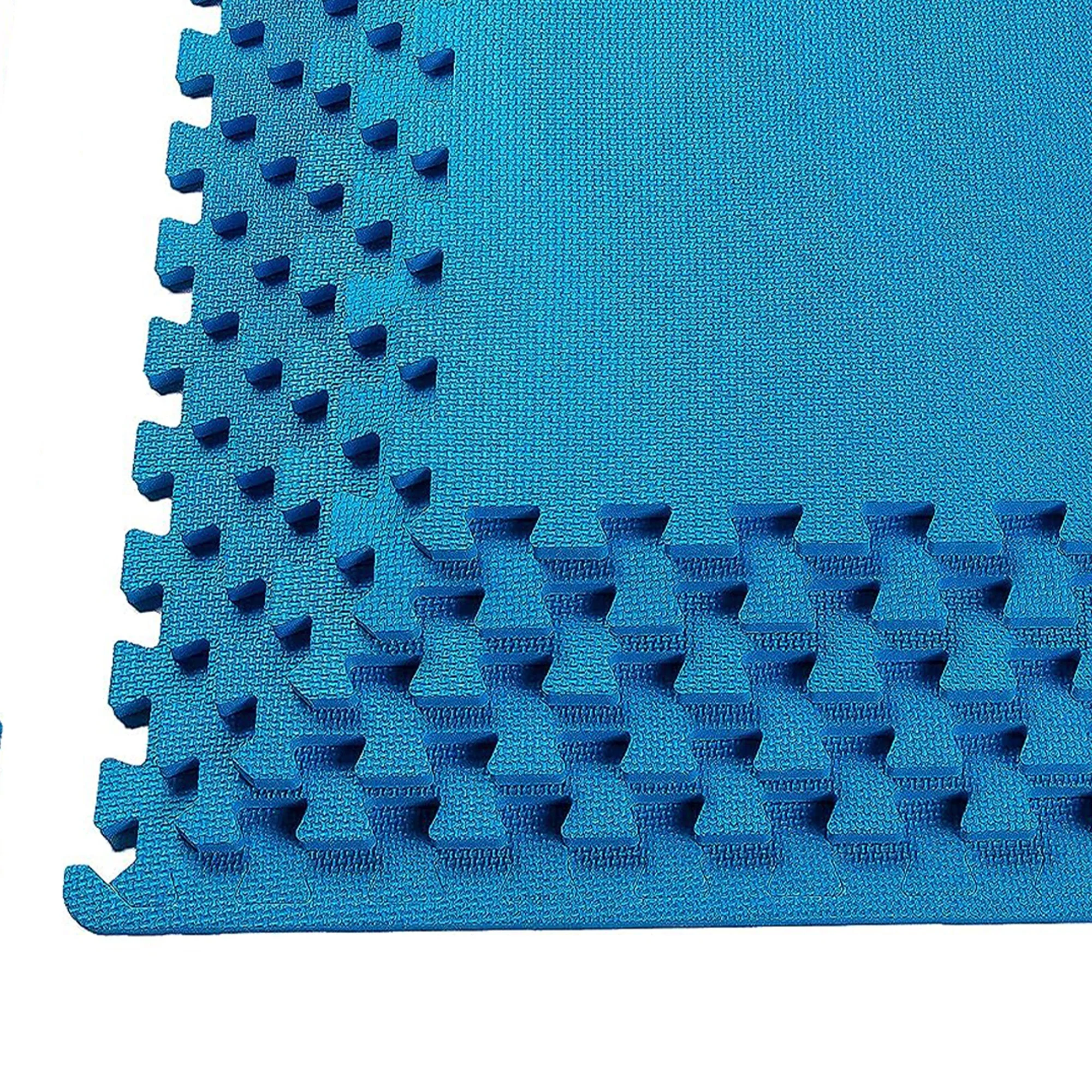 BalanceFrom Fitness 24 Sq Ft Interlocking EVA Foam Exercise Mat Tiles, Blue - Image 9