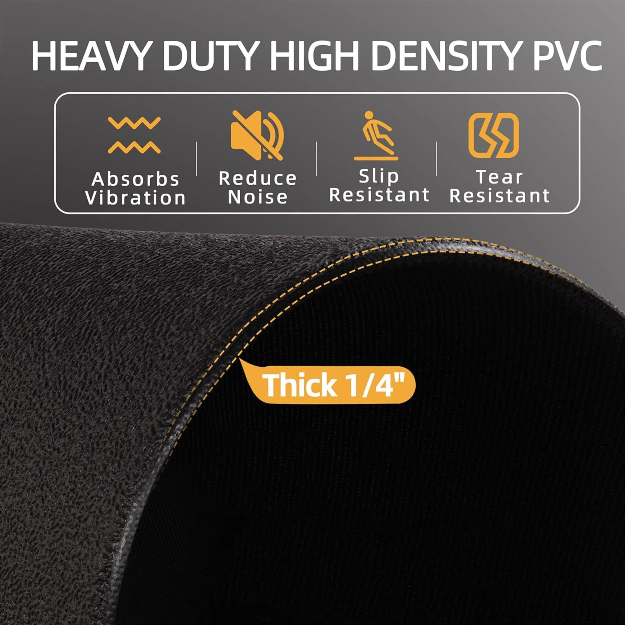 BalanceFrom High-Density Home Gym Equipment Mat, 1/4-Inch PVC Protective Floor Mat for Treadmills, Exercise Bikes, and Fitness Machines, 6' x 4' - Image 4