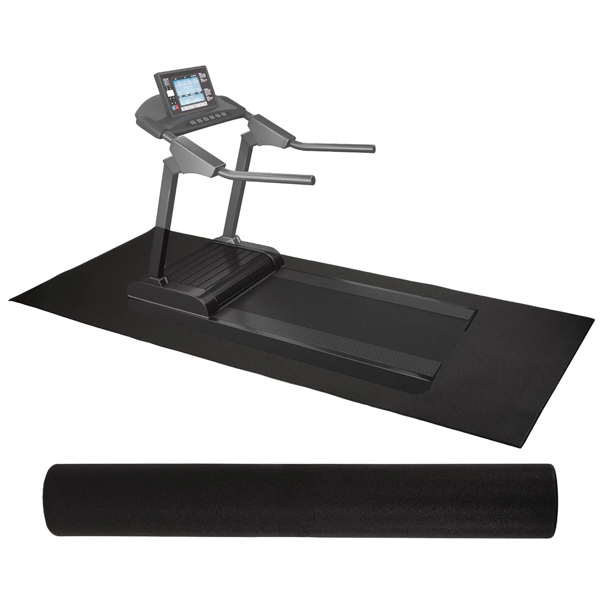 BalanceFrom High-Density Gym Equipment Mat, 1/4-Inch PVC Protective Floor Mat for Treadmills, Exercise Bikes, and Heavy Fitness Machines, 9' x 6'