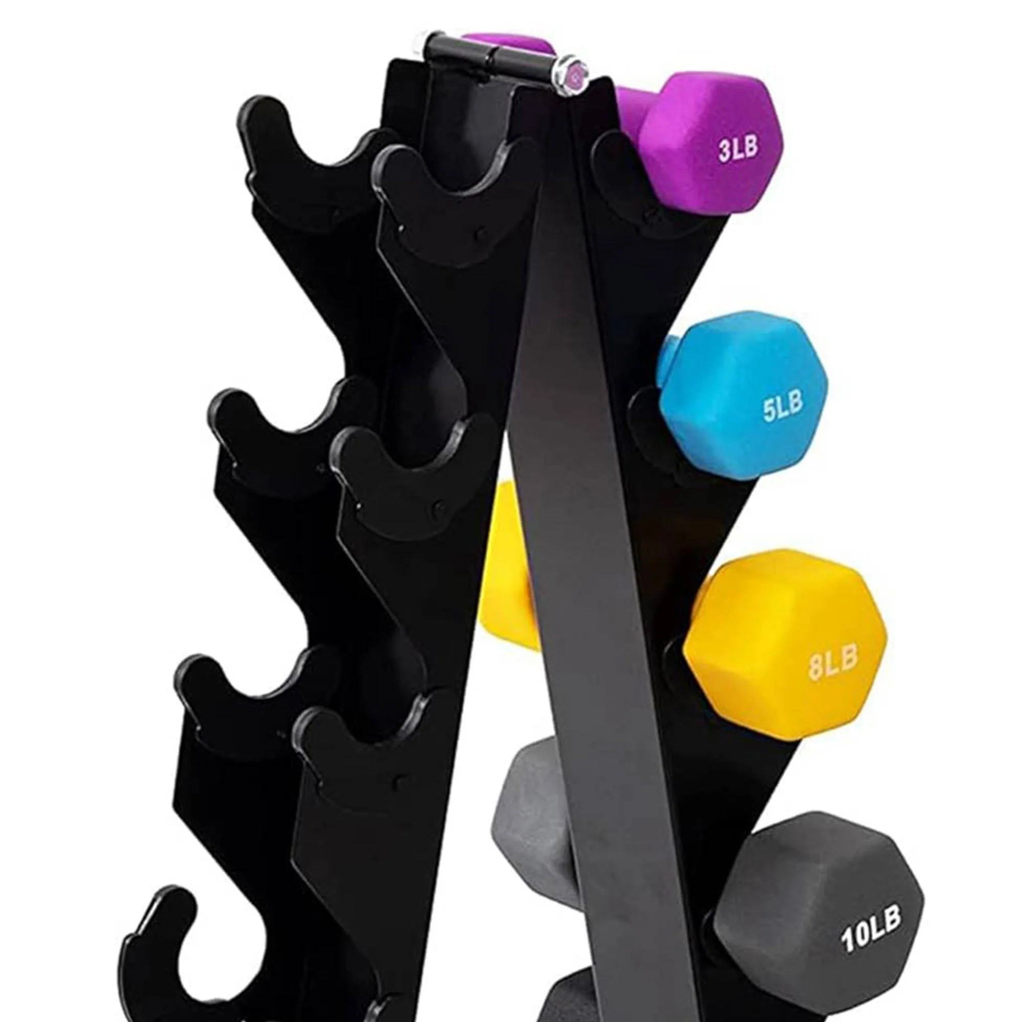 BalanceFrom Fitness 76 Pound Neoprene Coated Dumbbell Set with Stand, Multicolor - Image 9