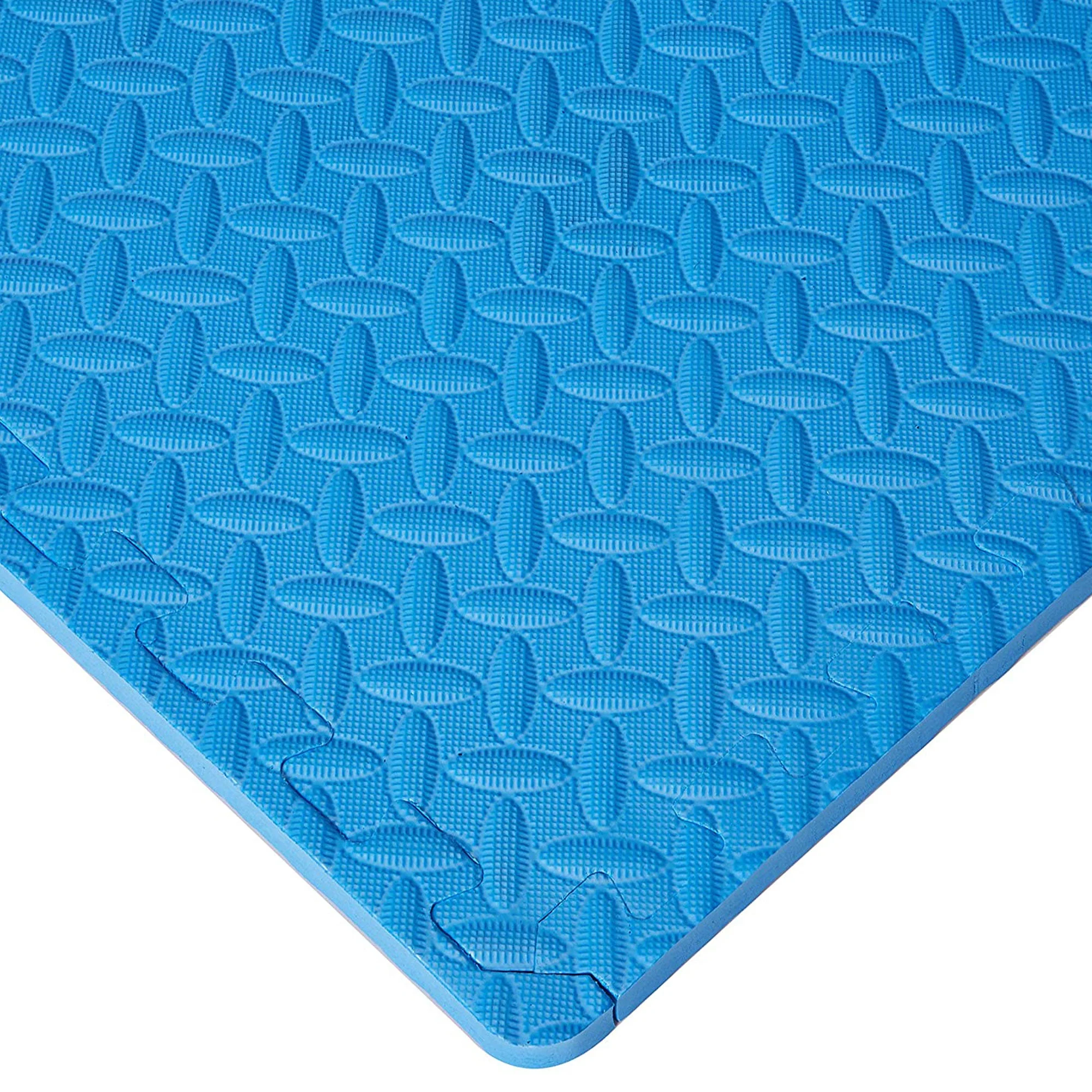 BalanceFrom Fitness 96 Sq Ft Interlocking EVA Foam Exercise Mat Tiles, Blue - Image 7