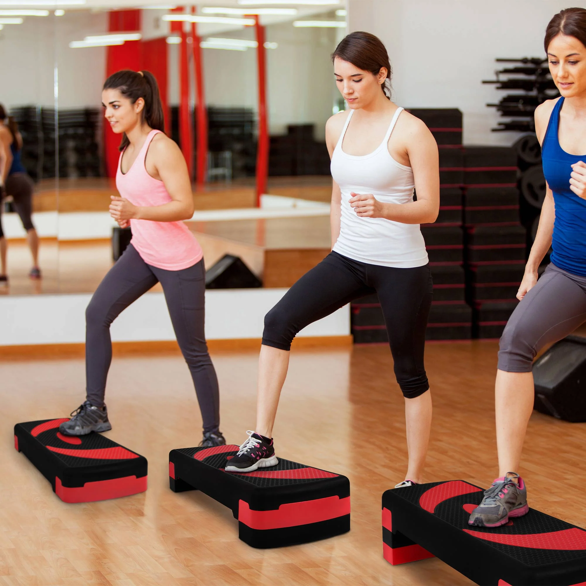 BalanceFrom Fitness Adjustable Workout Aerobic Step Platform Trainer w/Raisers - Image 6