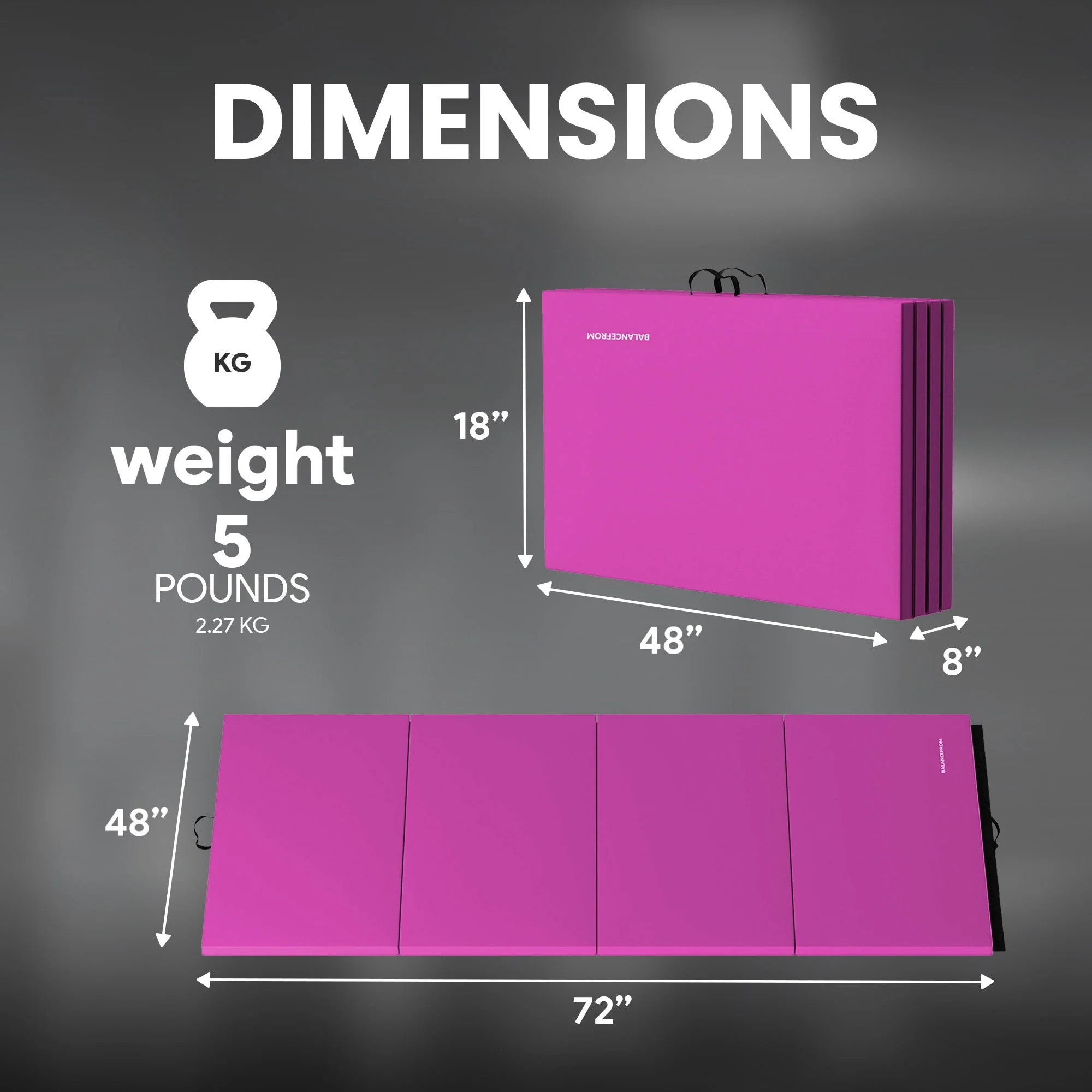 BalanceFrom Fitness All Purpose Mat with 8 Ft Balance Beam Gymnastic Set, Pink - Image 4