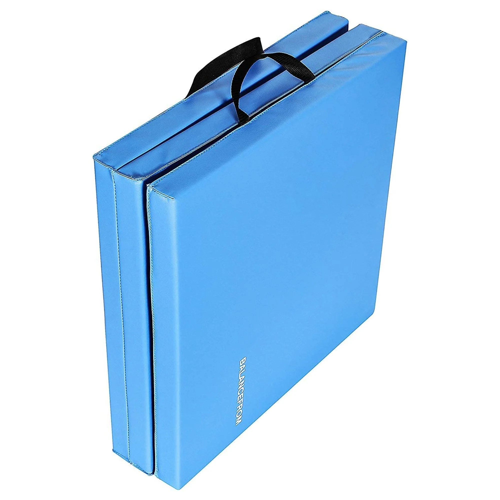 BalanceFrom Fitness GoGym 6x2ft Folding Exercise Mat with Handles, Blue (2 Pack) - Image 9