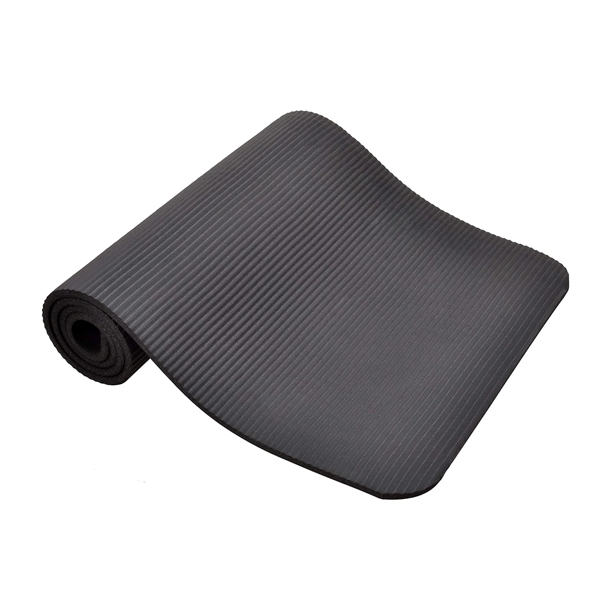BalanceFrom Fitness GoYoga+ 71x24in Exercise Yoga Mat w/Knee Pad & Strap, Black - Image 6