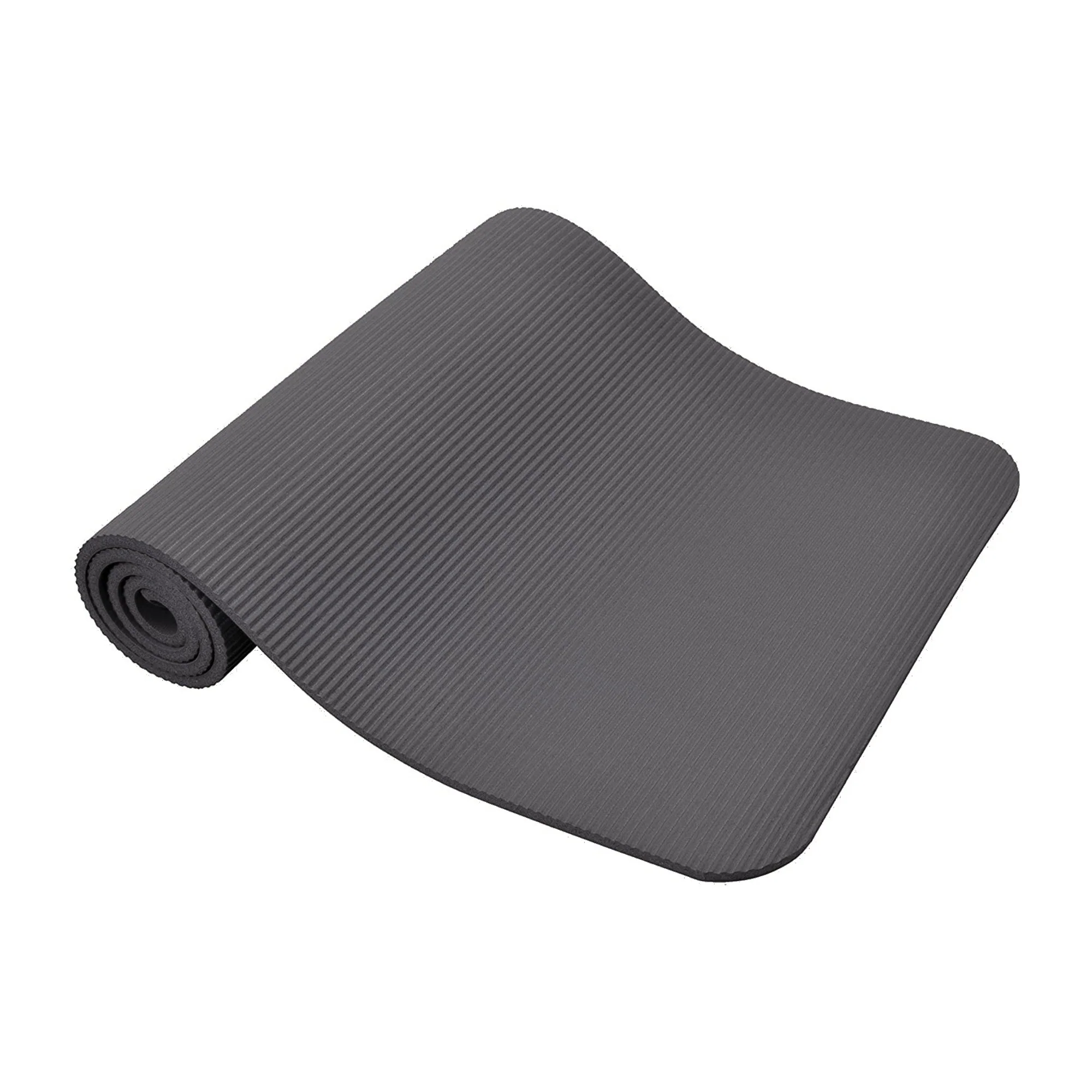 BalanceFrom Fitness GoYoga+ 71x24in Exercise Yoga Mat w/Knee Pad & Strap, Gray - Image 7