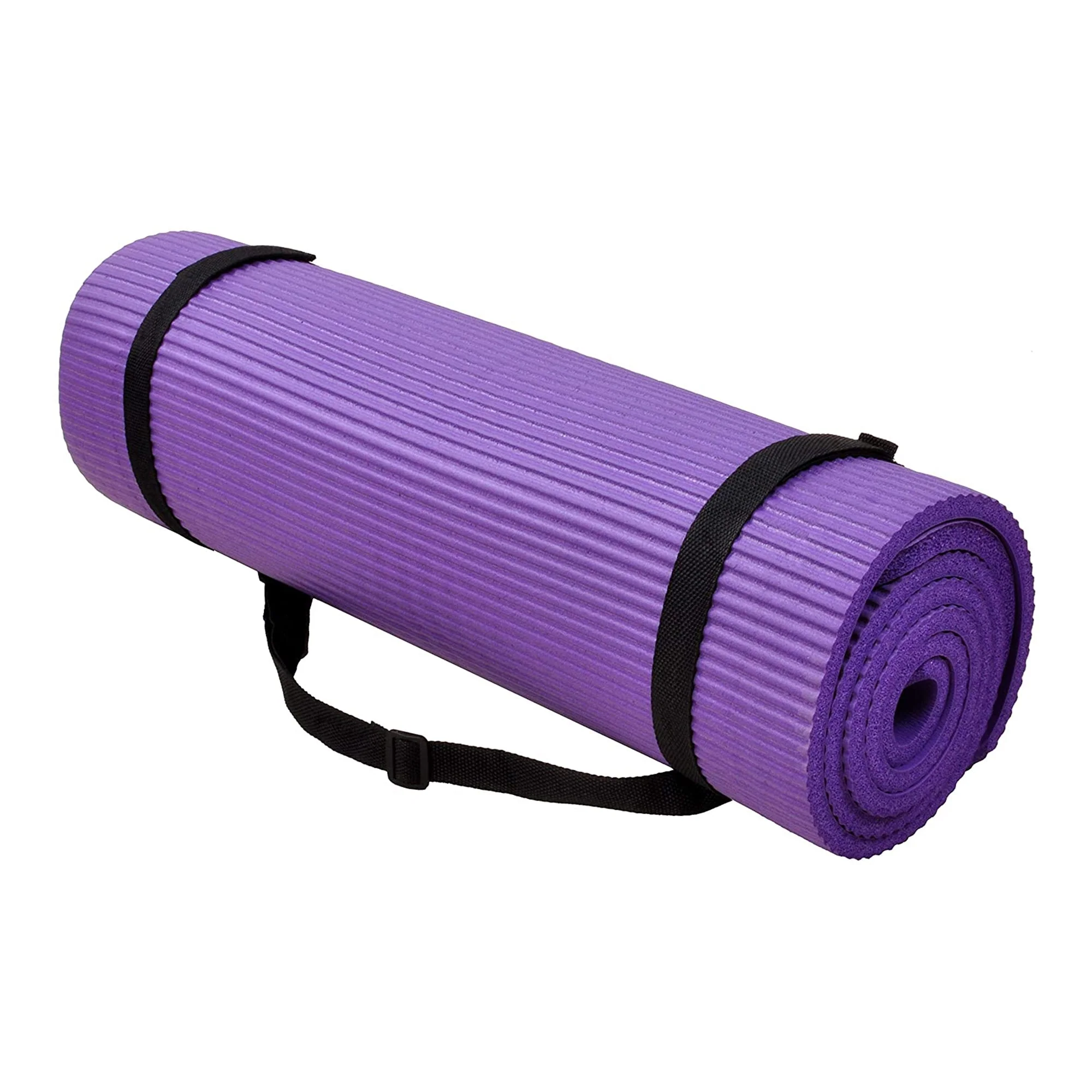 BalanceFrom Fitness GoYoga+ 71x24in Exercise Yoga Mat w/Knee Pad & Strap, Purple - Image 3