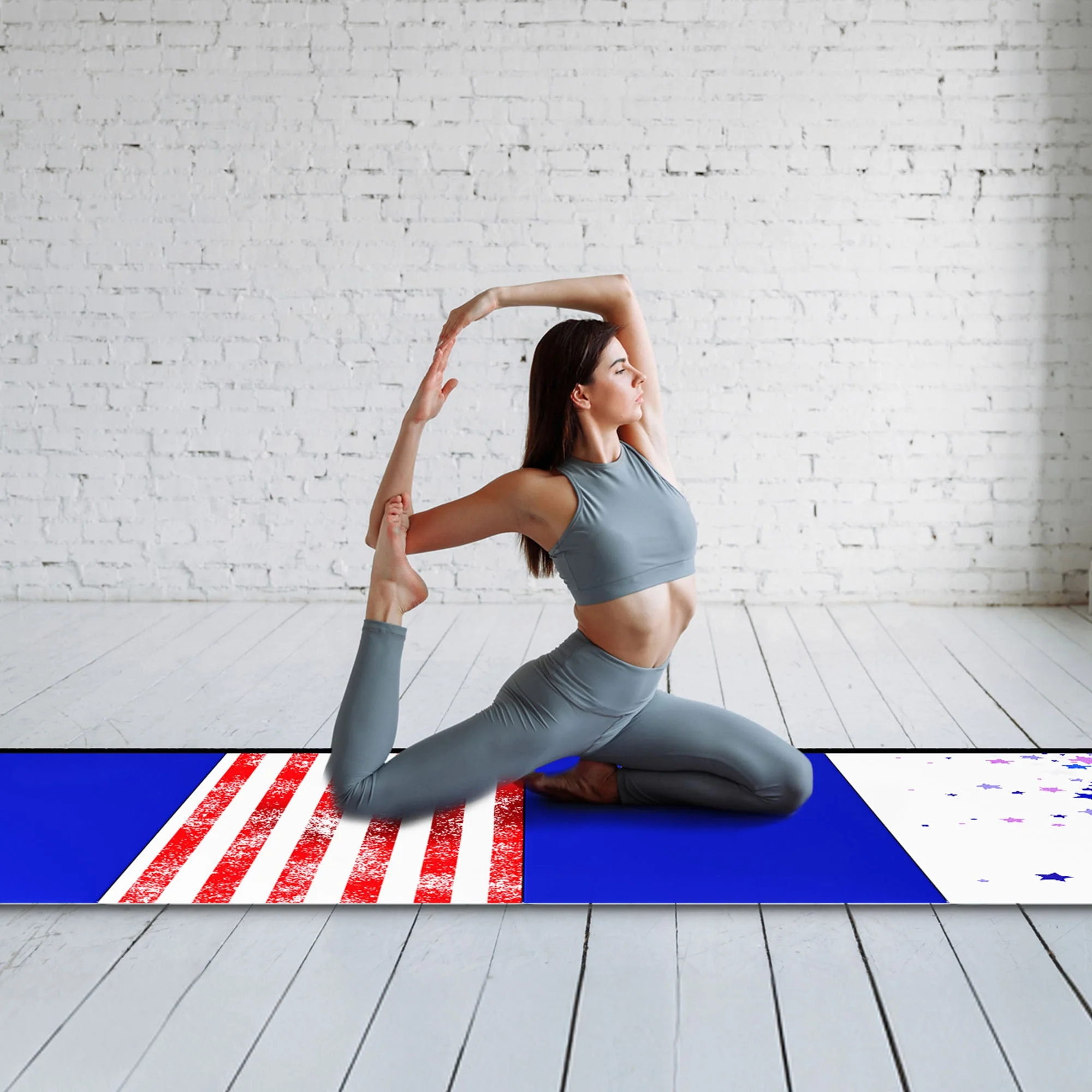 BalanceFrom Fitness Gymnastics Mat w/Sectional Floor Balance Beam,Red/White/Blue - Image 6