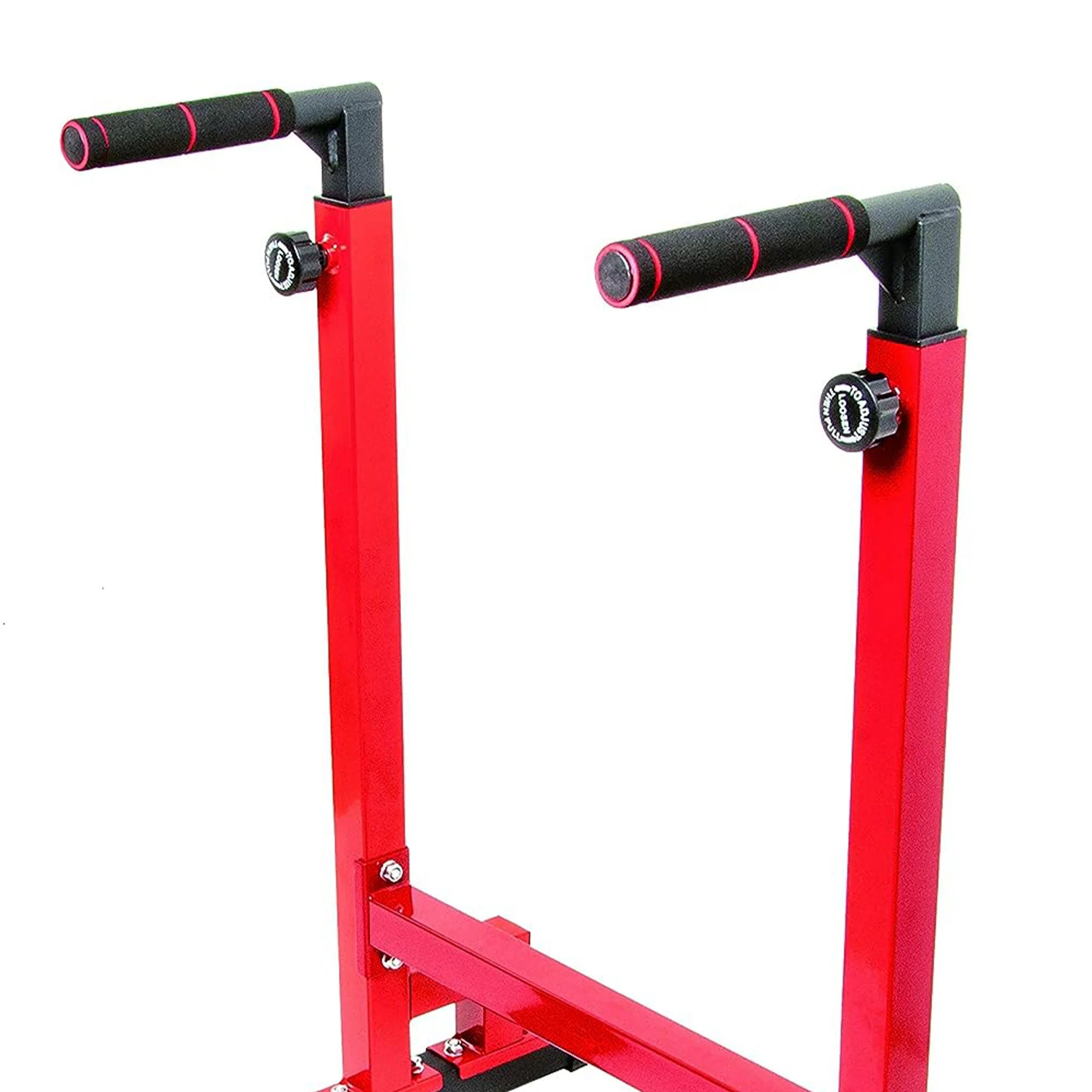 BalanceFrom Multi-Function Home Gym Exercise Dip Stand, 500lb Capacity, Red - Image 10