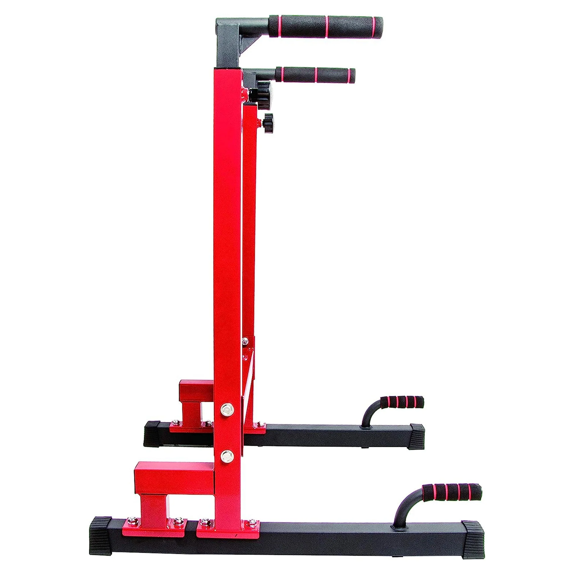 BalanceFrom Multi-Function Home Gym Exercise Dip Stand, 500lb Capacity, Red - Image 9