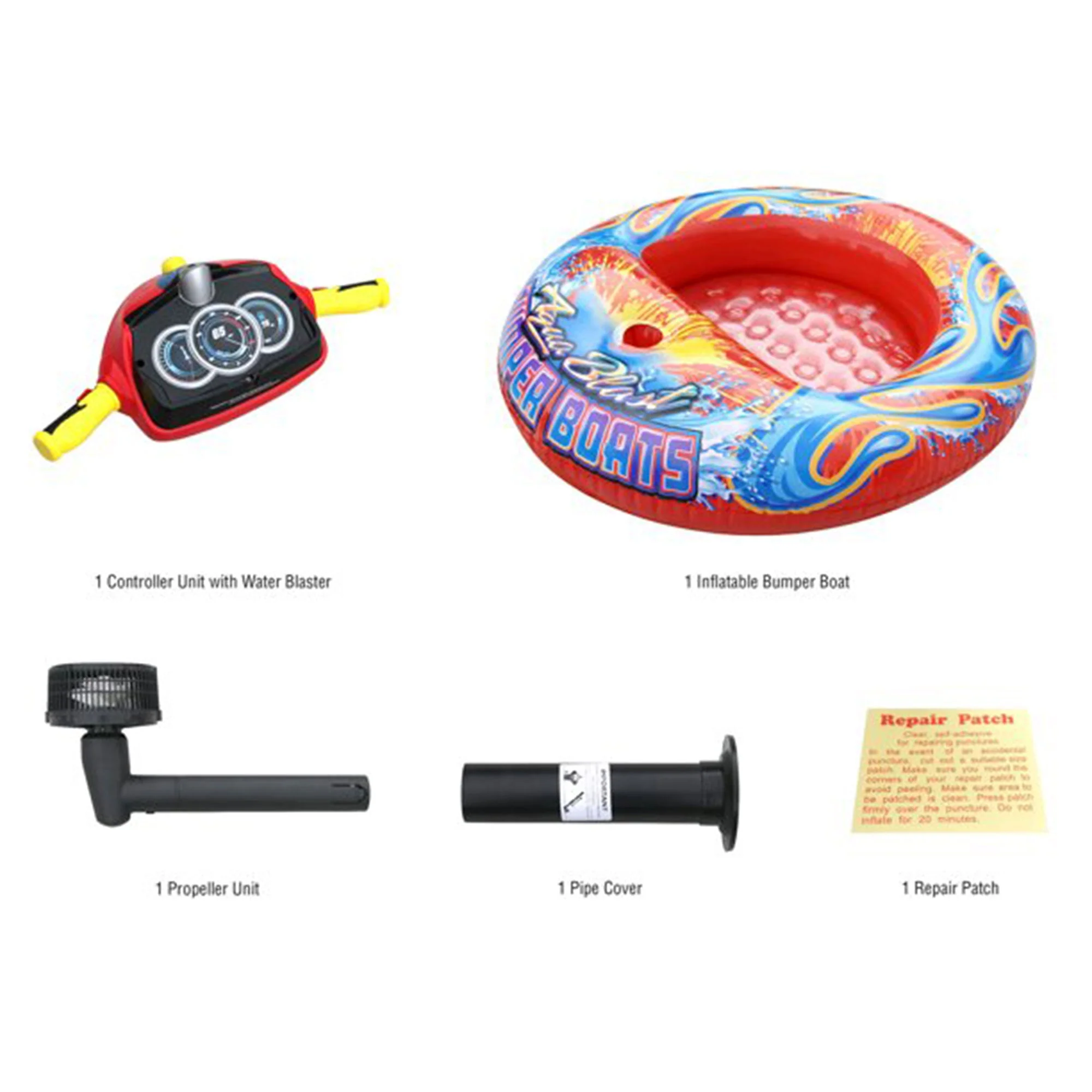Banzai Aqua Blast Motorized Bumper Boat Inflatable Pool Float Water Toy, Red - Image 12