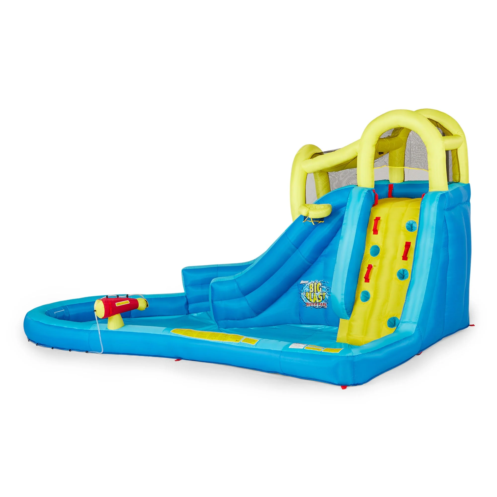 Banzai Big Blast Inflatable Water Park w/ Climbing Wall, Ball Game & Splash Pool - Image 7