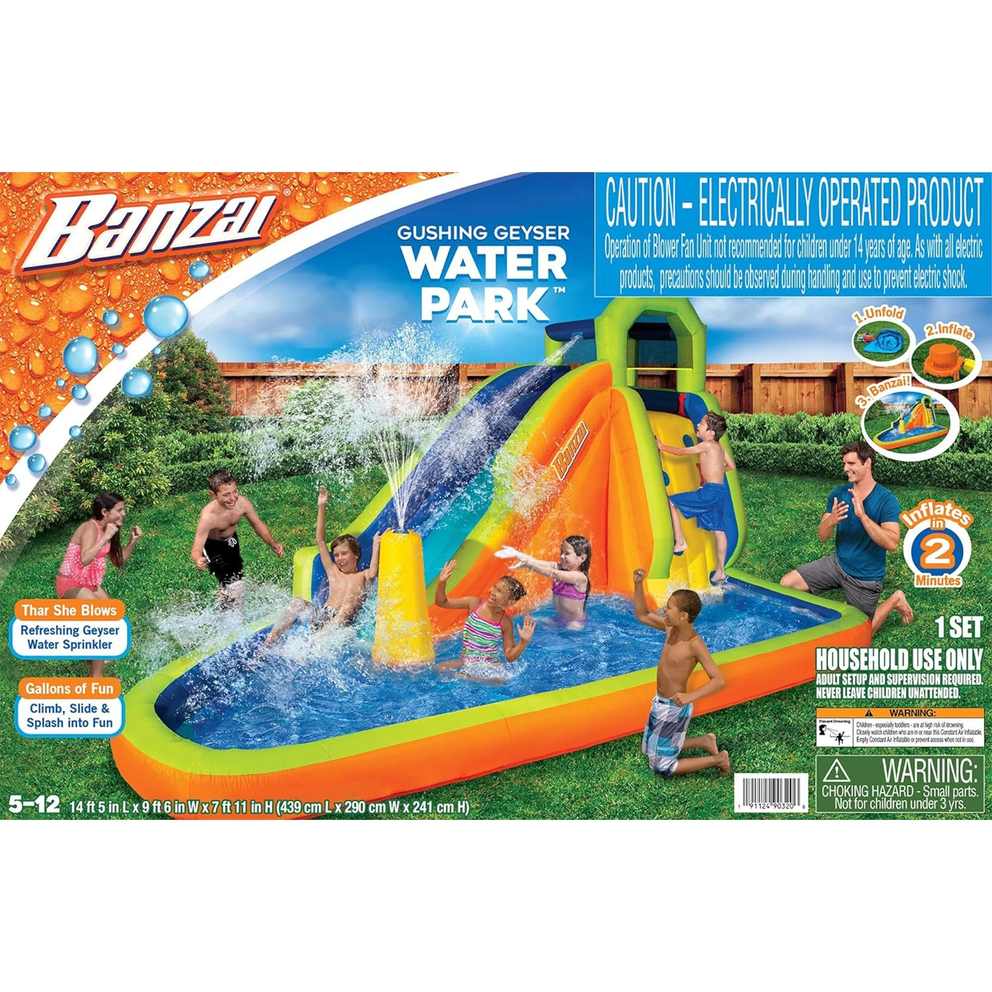 Banzai Gushing Geyser Water-Spraying Inflatable Pool Water Park Set, Multicolor - Image 6