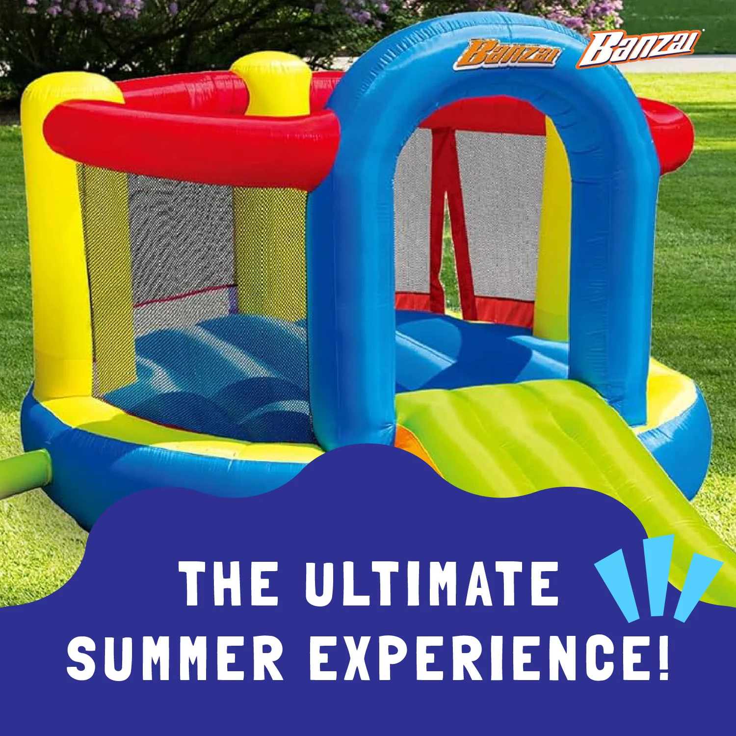 Banzai Jump 'N Slide Bouncer Inflatable Outdoor Backyard Bouncy House Castle - Image 5