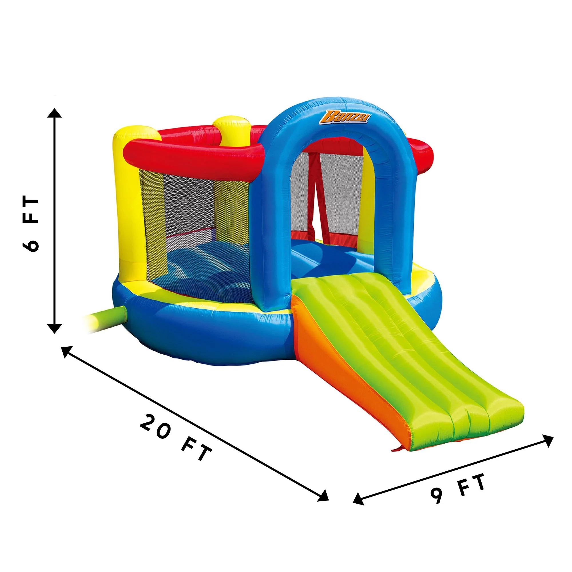 Banzai Jump 'N Slide Bouncer Inflatable Outdoor Backyard Bouncy House Castle - Image 6