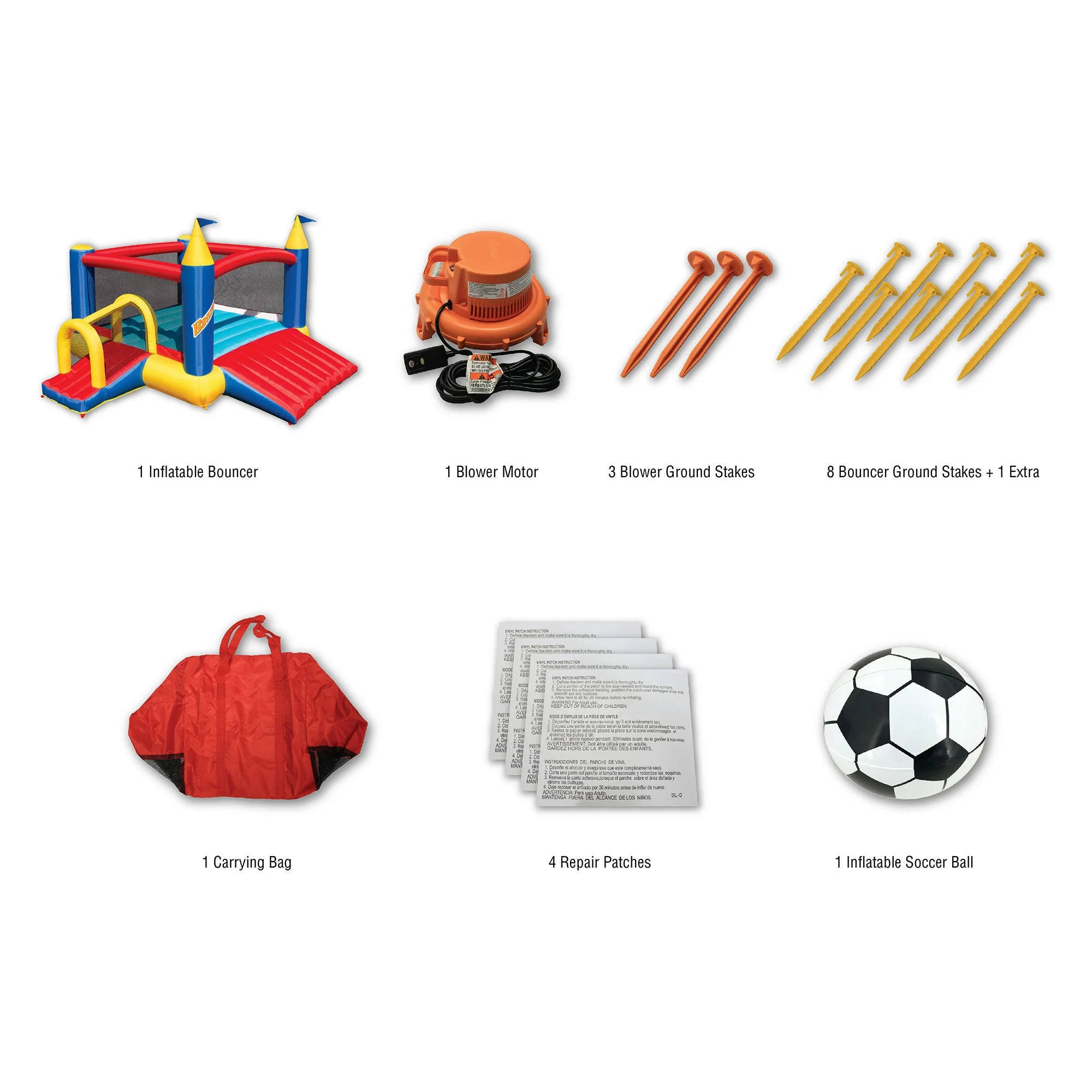 Banzai Slide N Fun Inflatable Slide and Bounce House with Soccer Net and Ball - Image 9