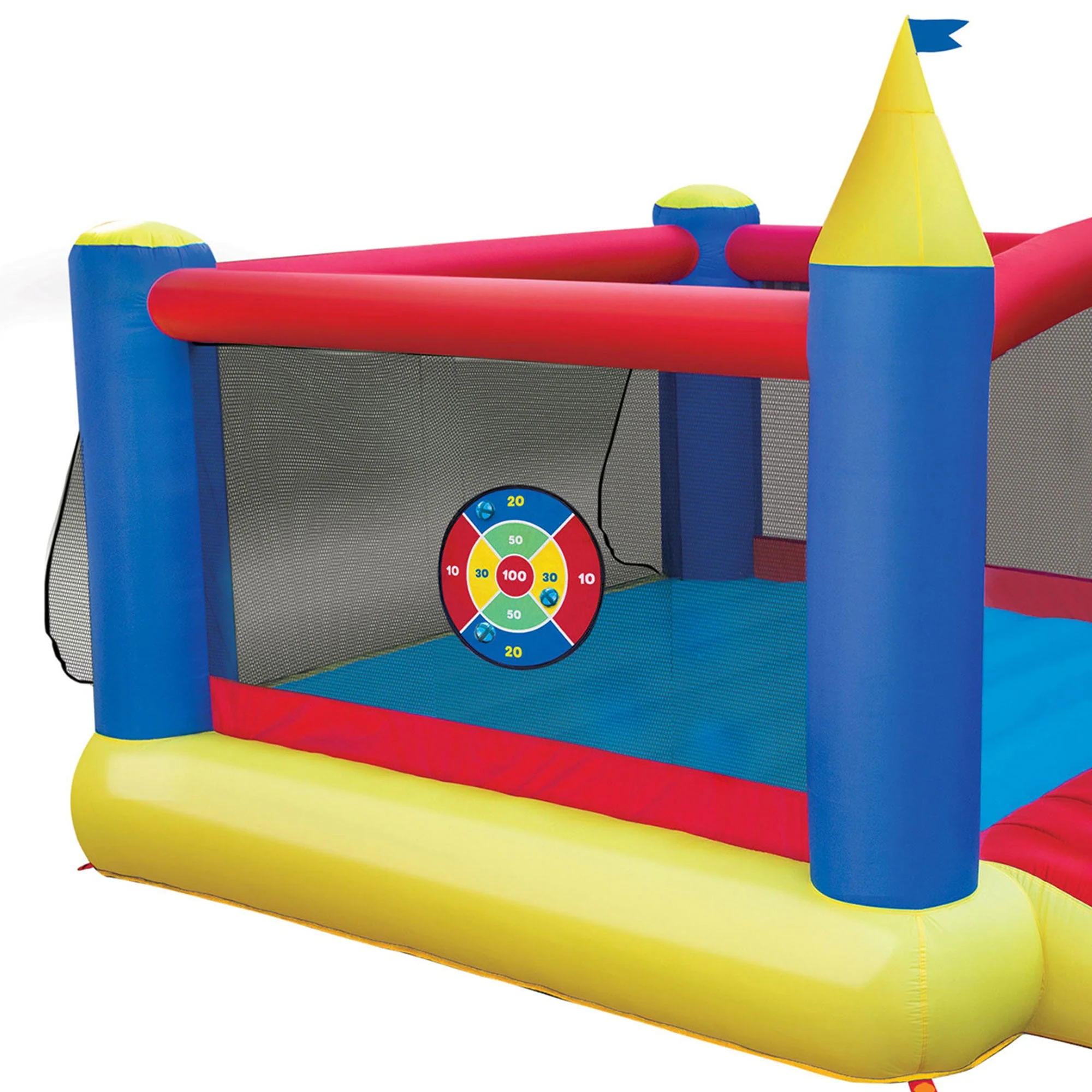 Banzai Slide 'n Score Outdoor Activity Bouncer Inflatable Bounce House w/ Games - Image 10
