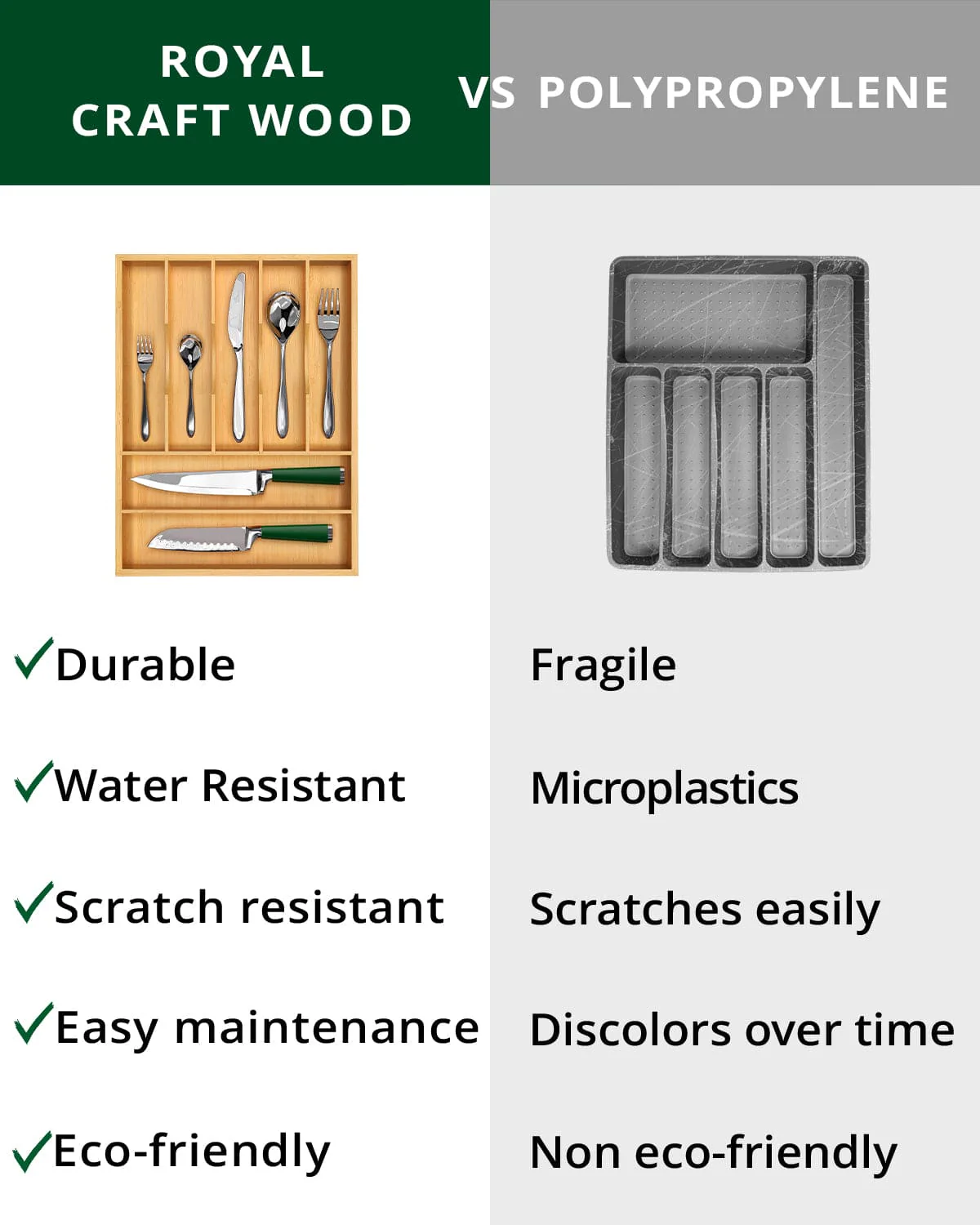 Basic Silverware Drawer Organizer, Natural - Image 2